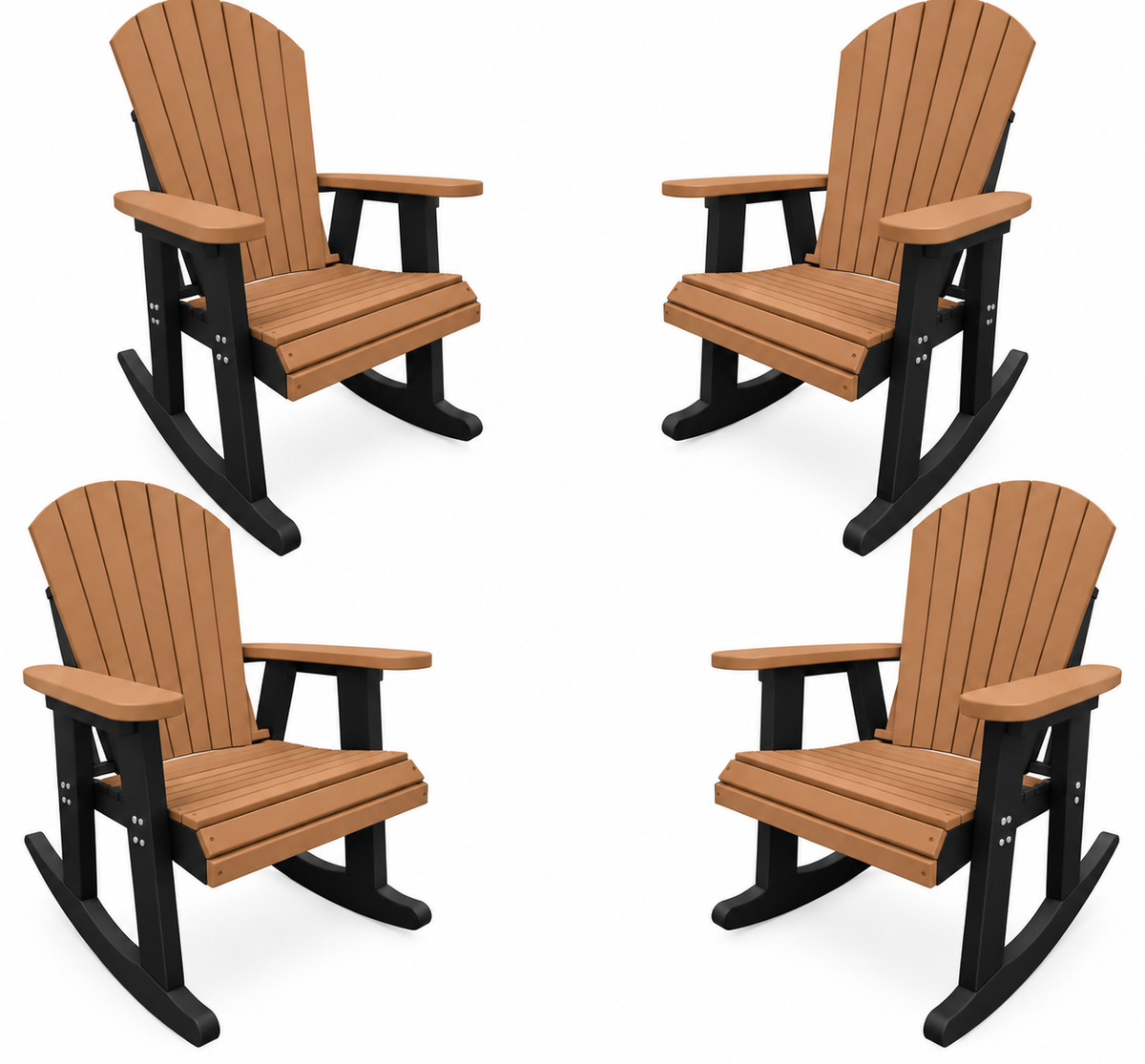 Set of 4 Adirondack Porch Rockers Lakeside Collection