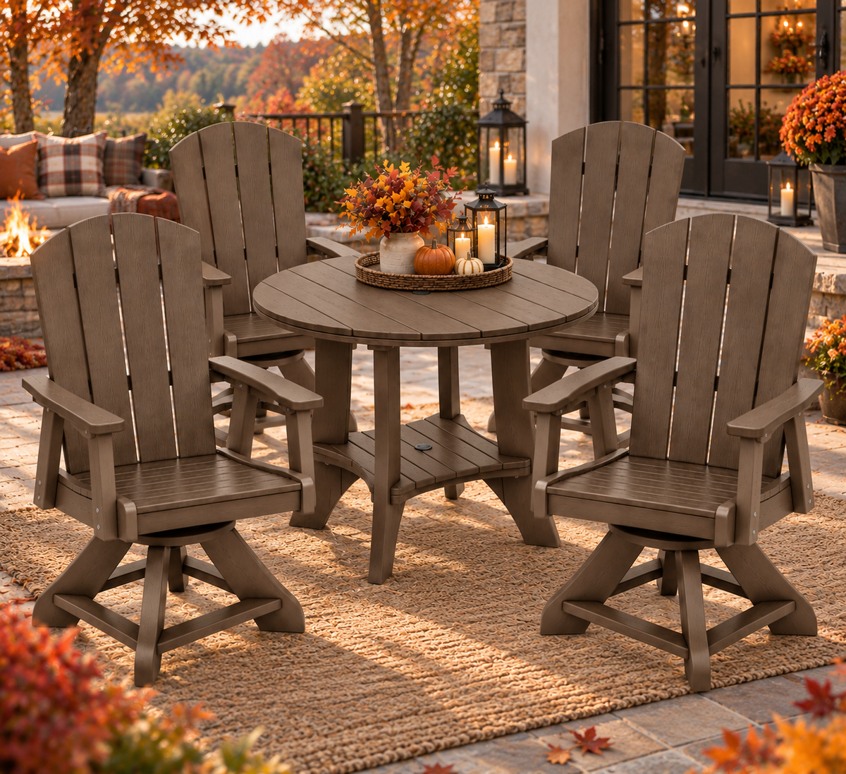 5-Piece Haven 36" Round Swivel Dining Set