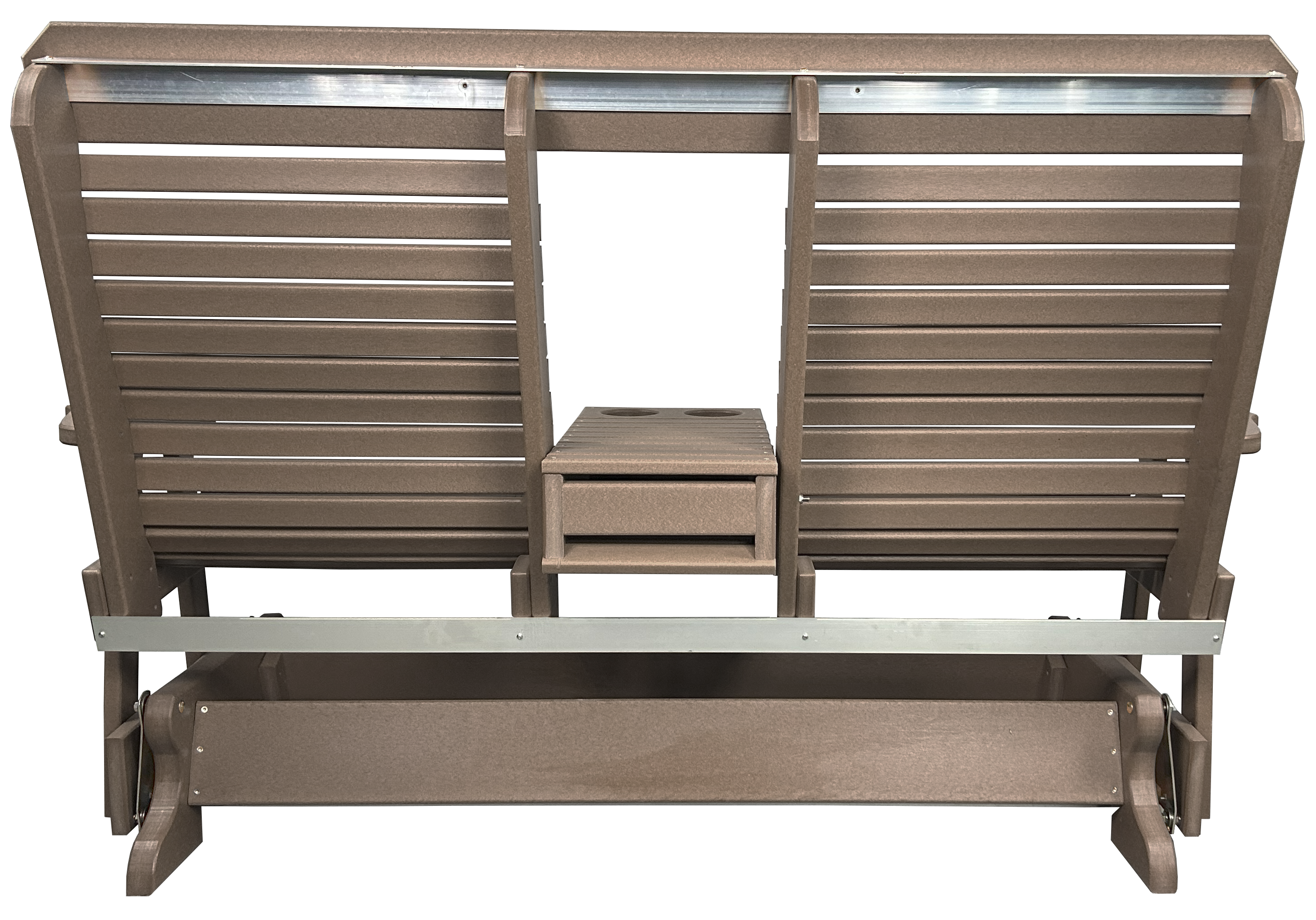 5’ft Rolled Back Loveseat Glider With Fold Down Console