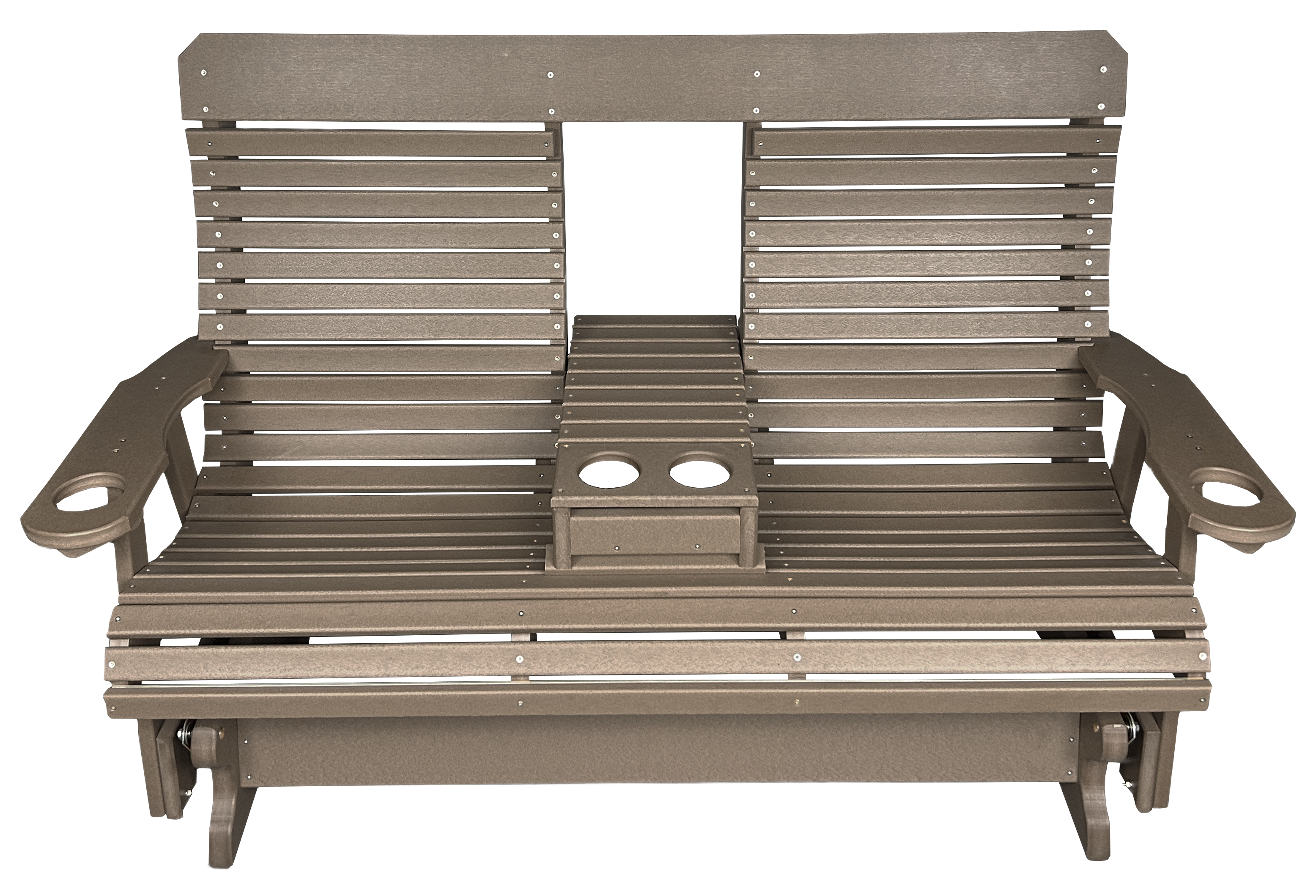 5’ft Rolled Back Loveseat Glider With Fold Down Console