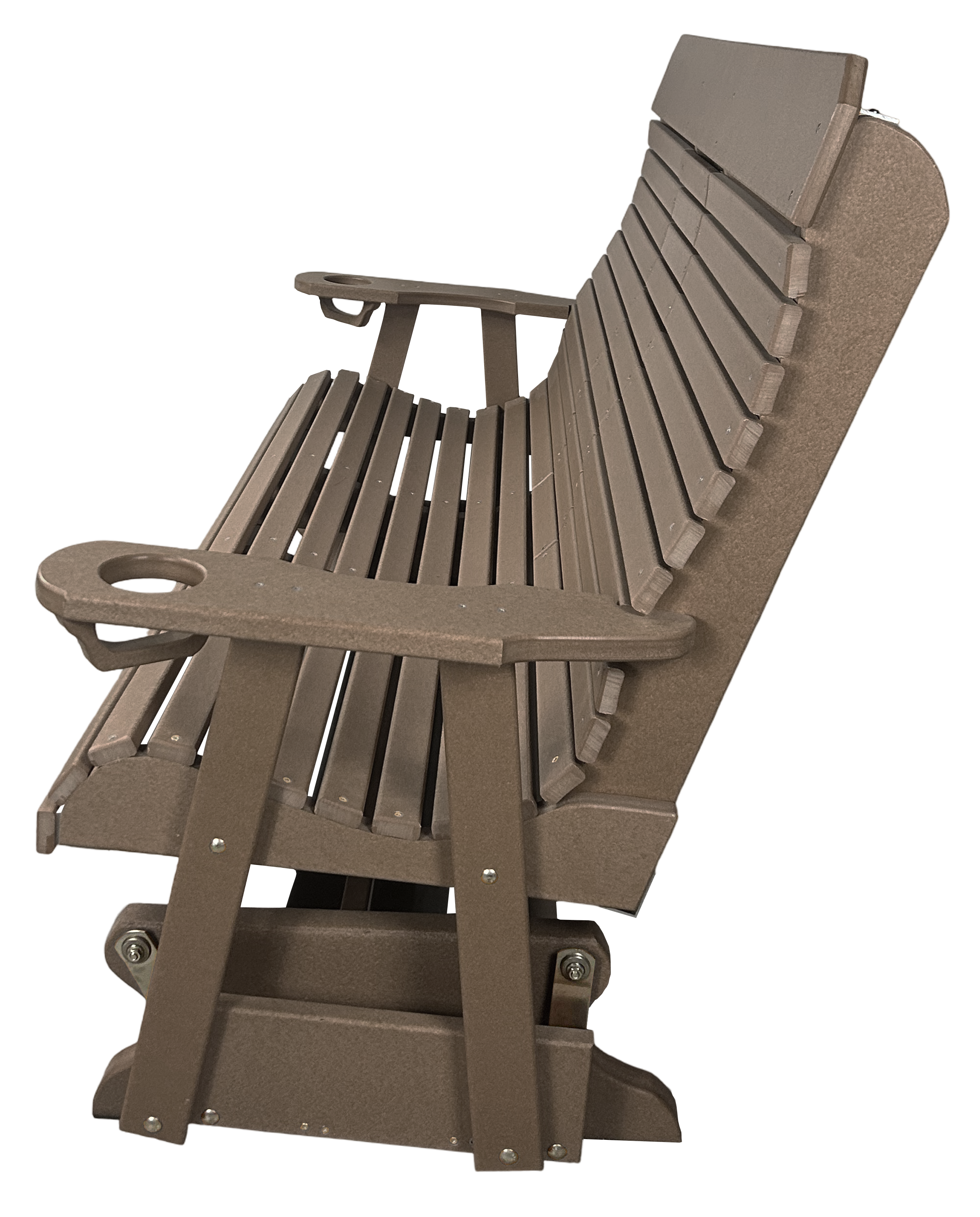 5’ft Rolled Back Loveseat Glider With Fold Down Console