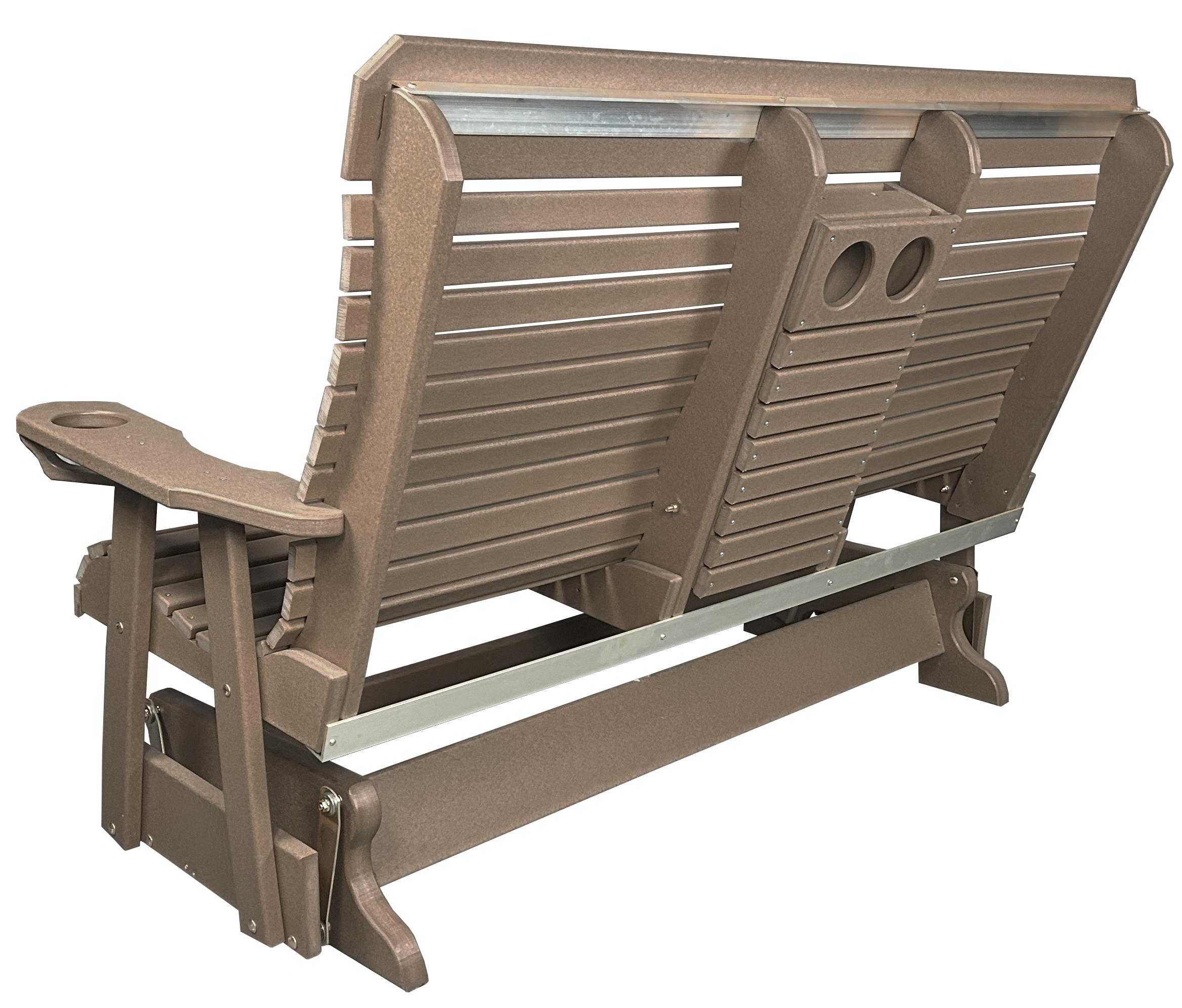 5’ft Rolled Back Loveseat Glider With Fold Down Console