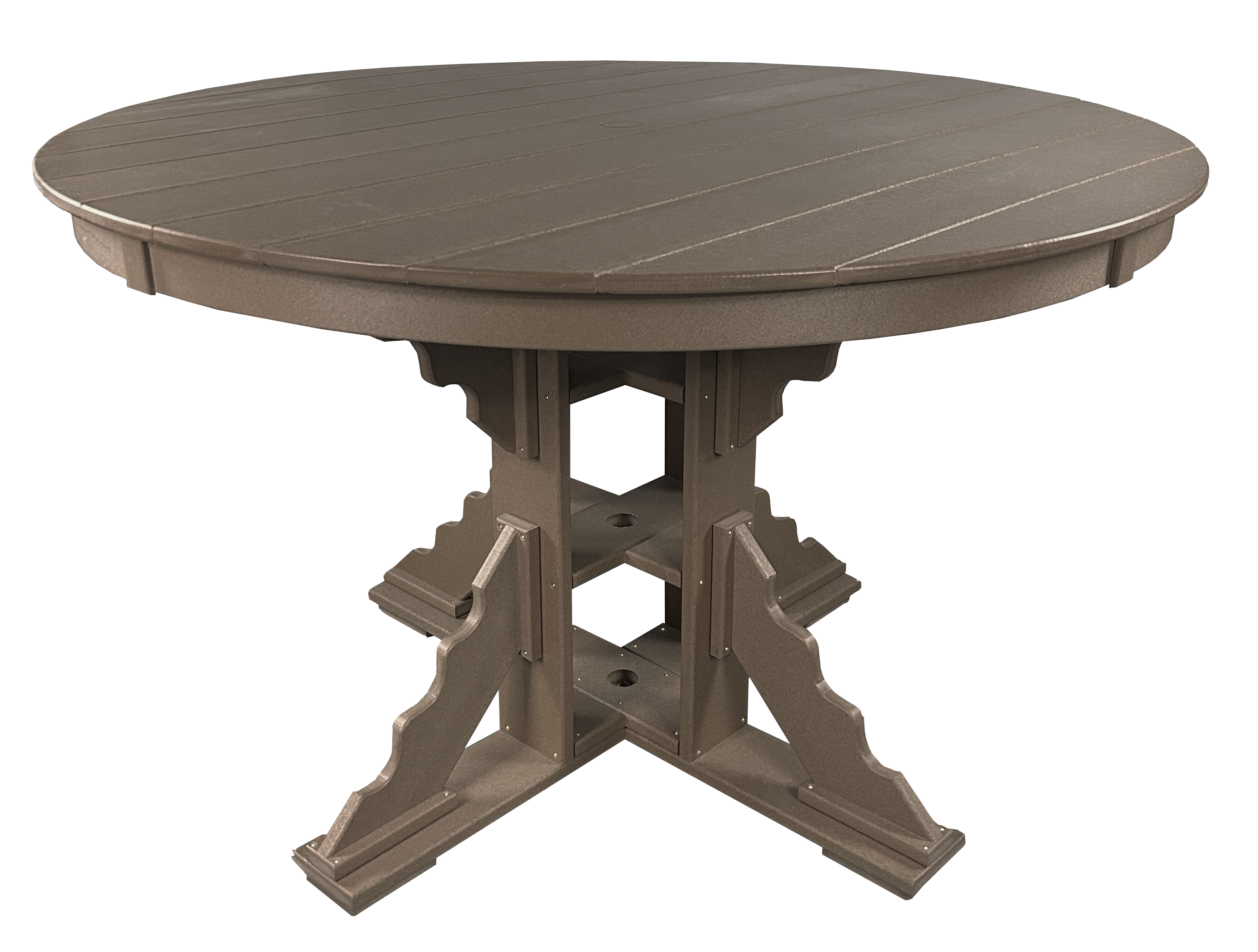 7-Piece 60”rd. Bridgewater Dining Set With Built In Cupholders
