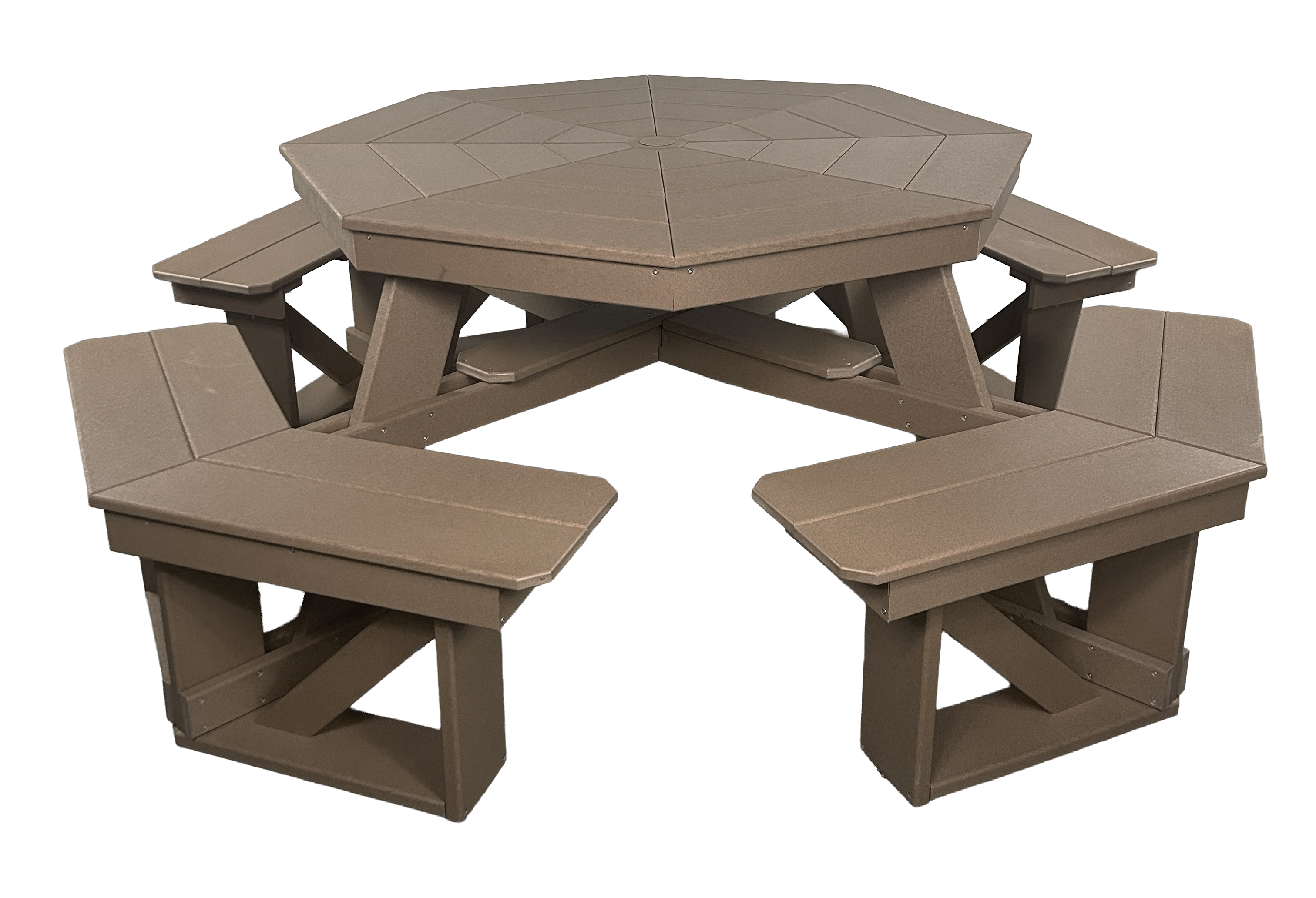 8-Person Hillside Octagon Table With Umbrella Hole & Plug