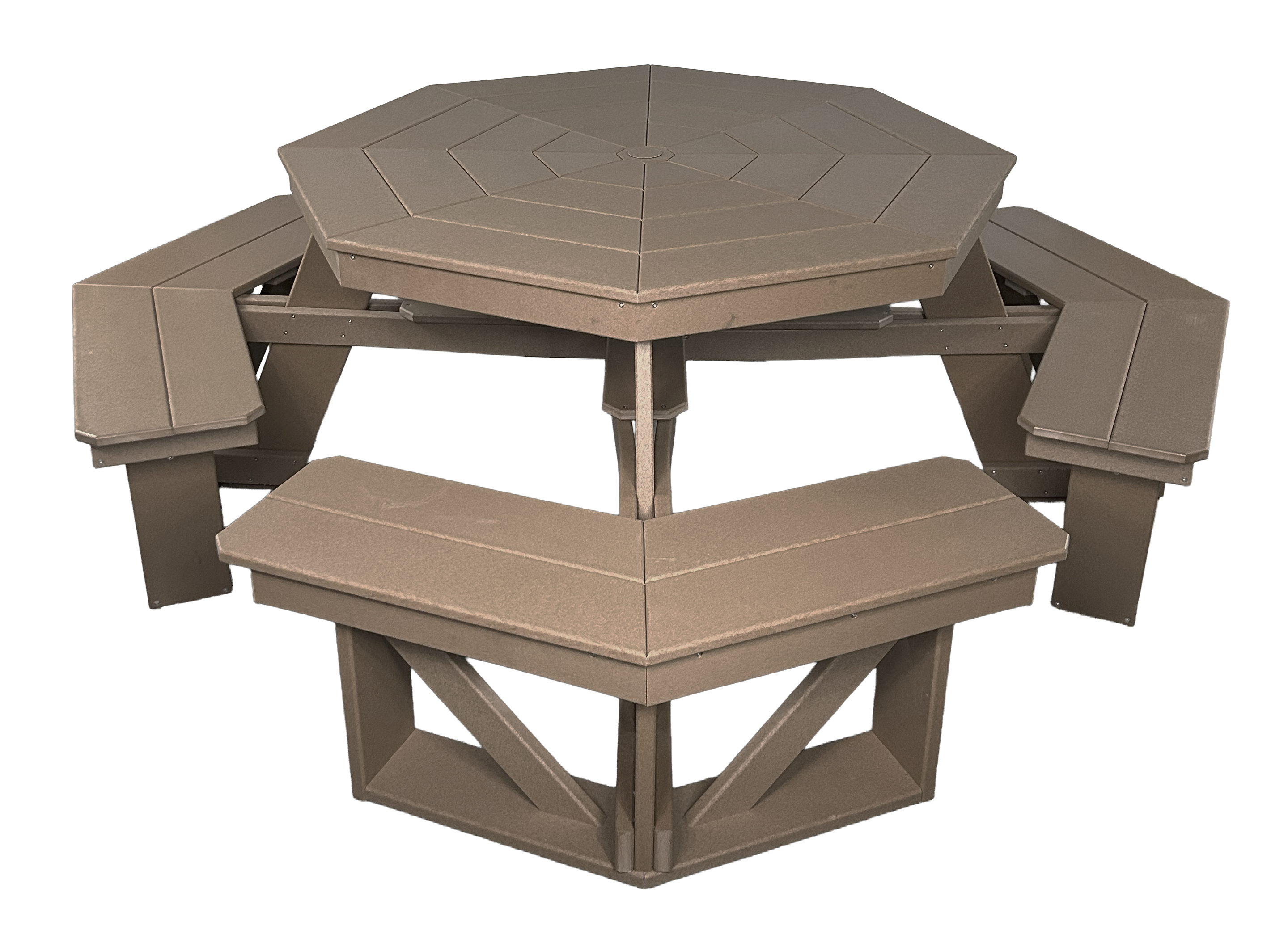 8-Person Hillside Octagon Table With Umbrella Hole & Plug