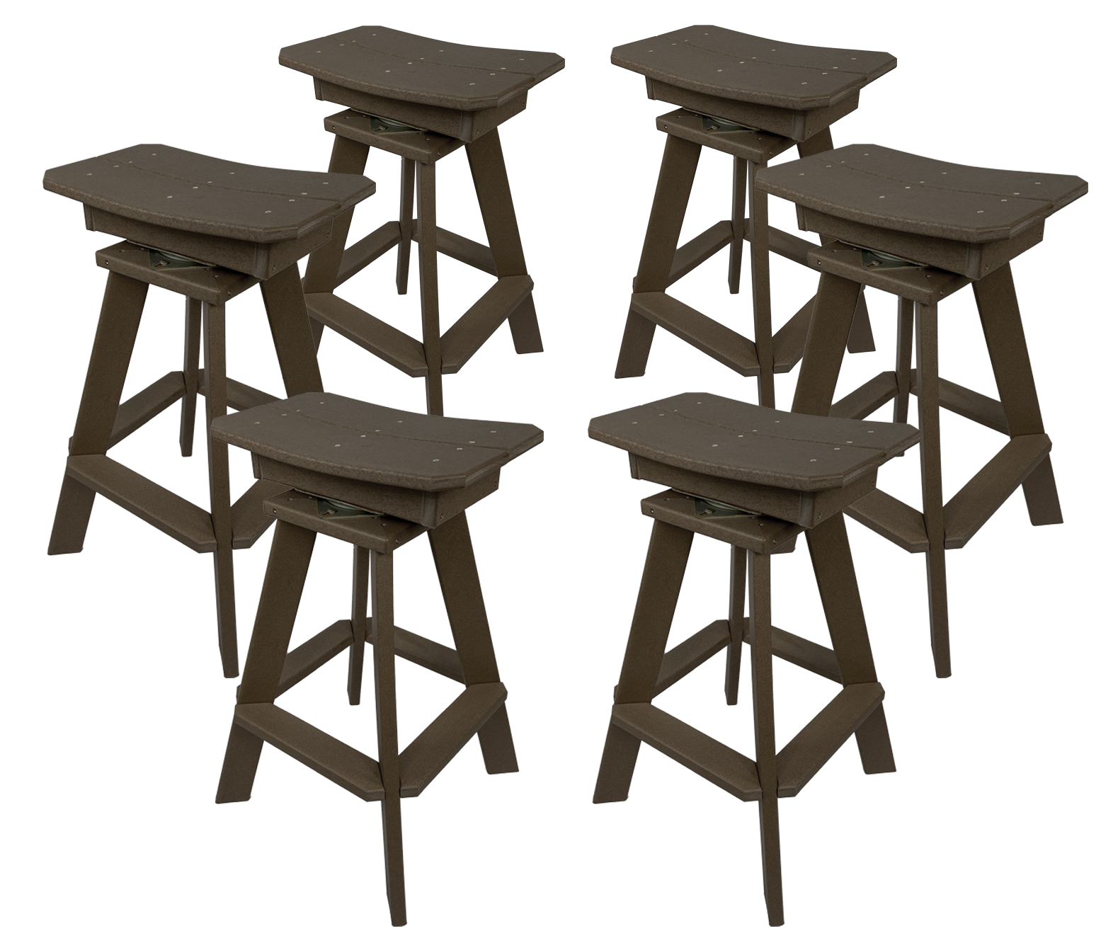 Set of 6 - Swivel Saddle Bar Stools