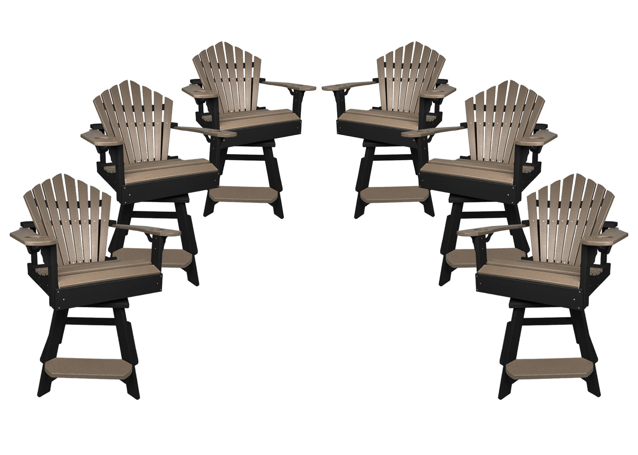 Set of 6 - Bridgewater Swivel Counter Chairs