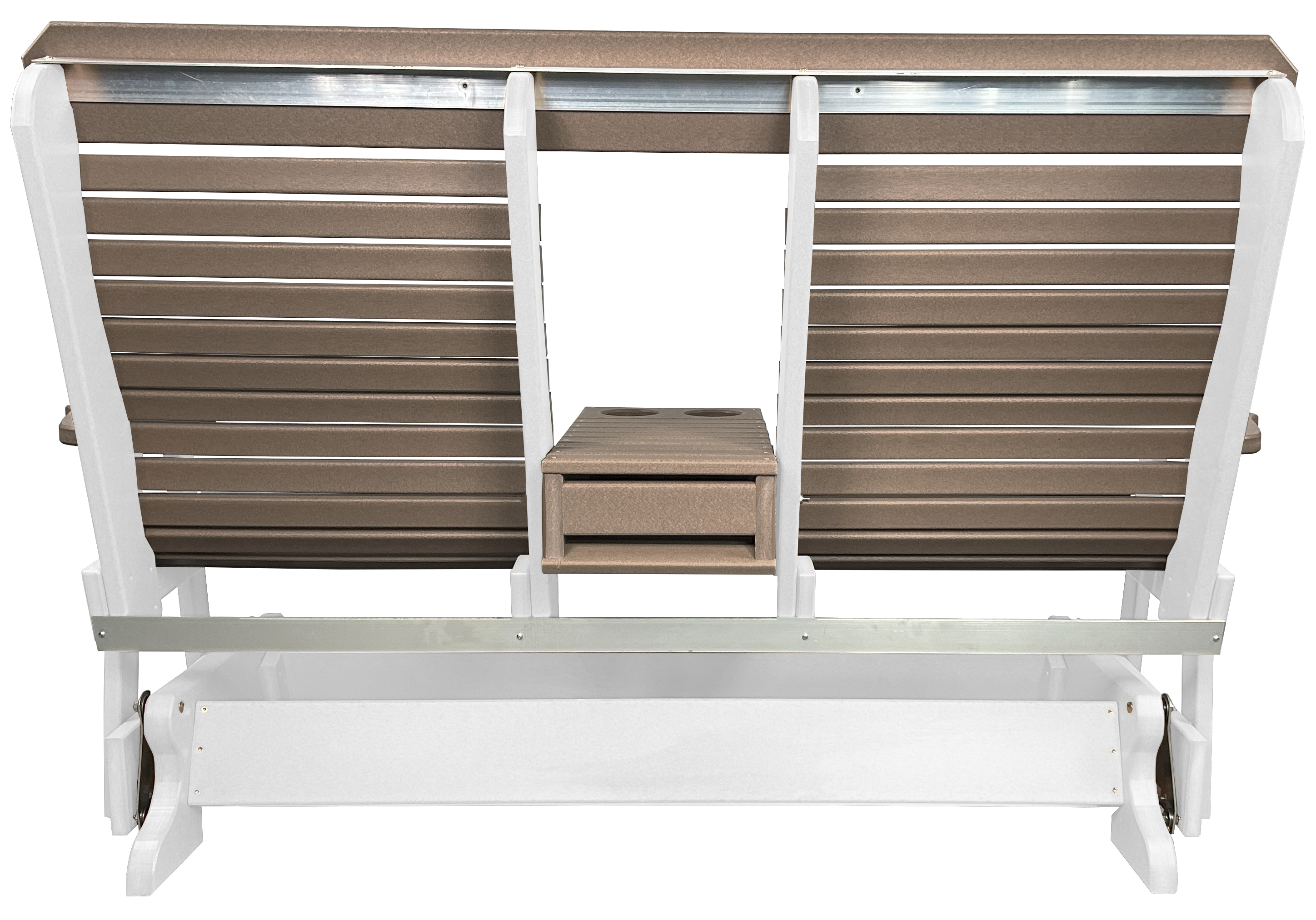 5’ft Rolled Back Loveseat Glider With Fold Down Console