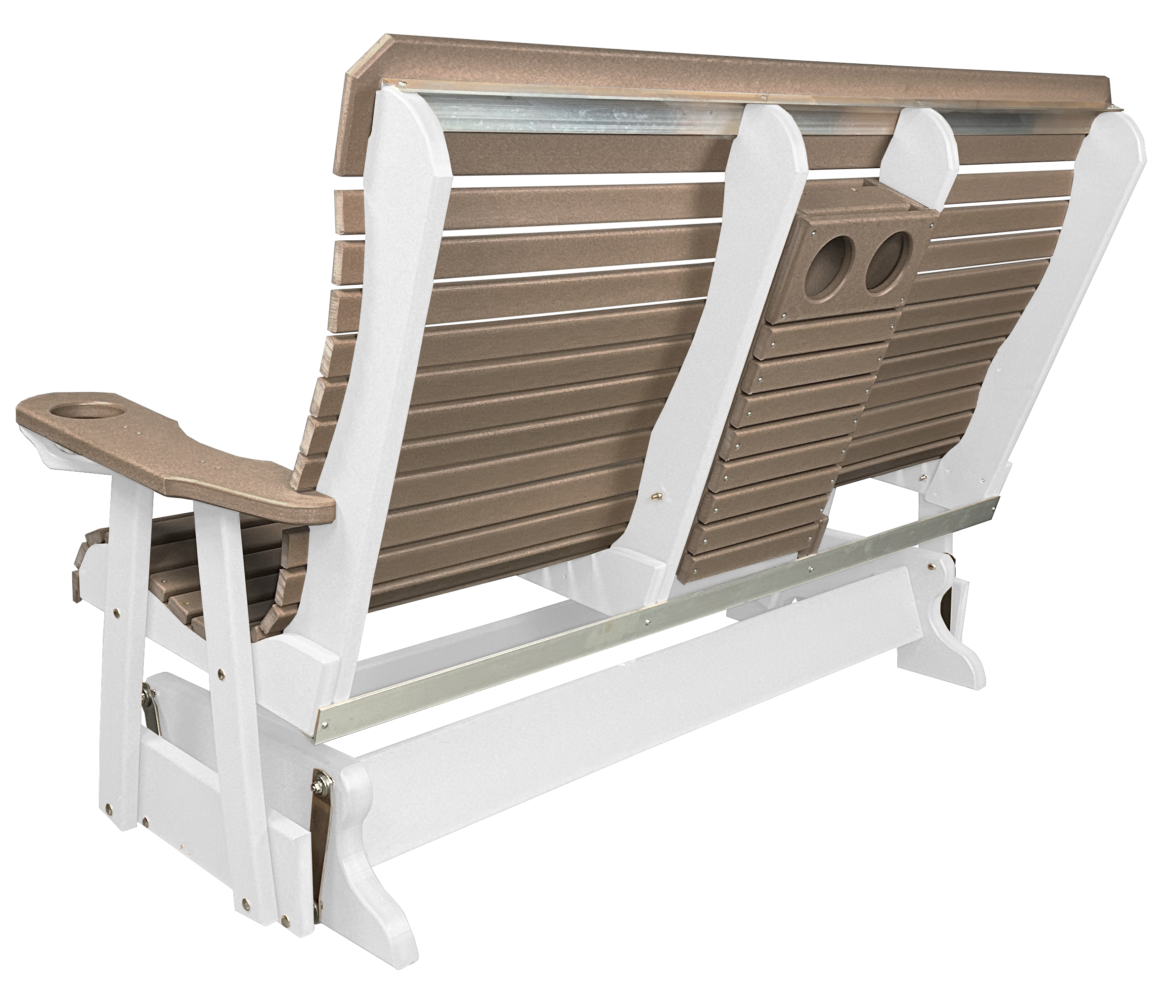5’ft Rolled Back Loveseat Glider With Fold Down Console