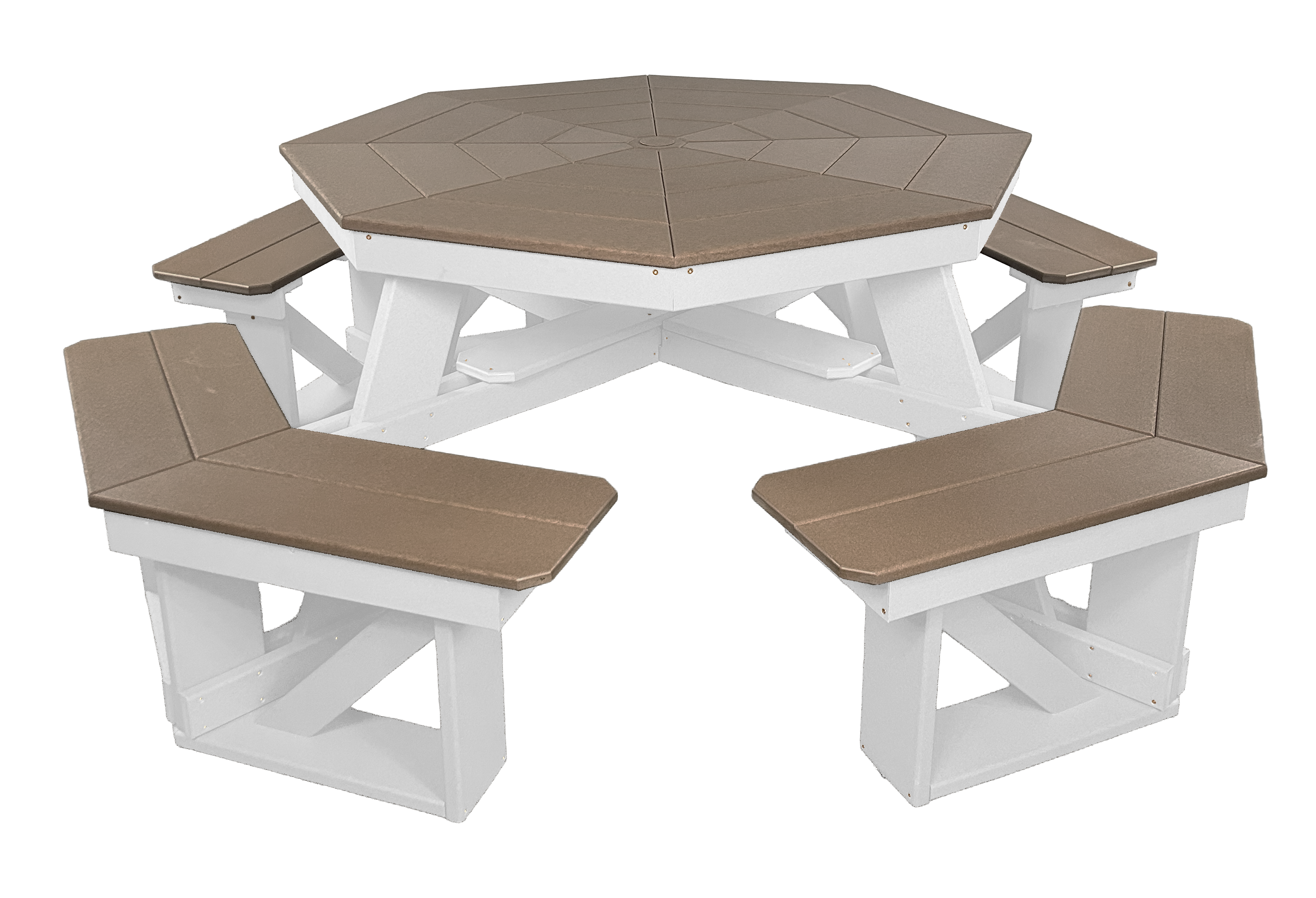 8-Person Hillside Octagon Table With Umbrella Hole & Plug