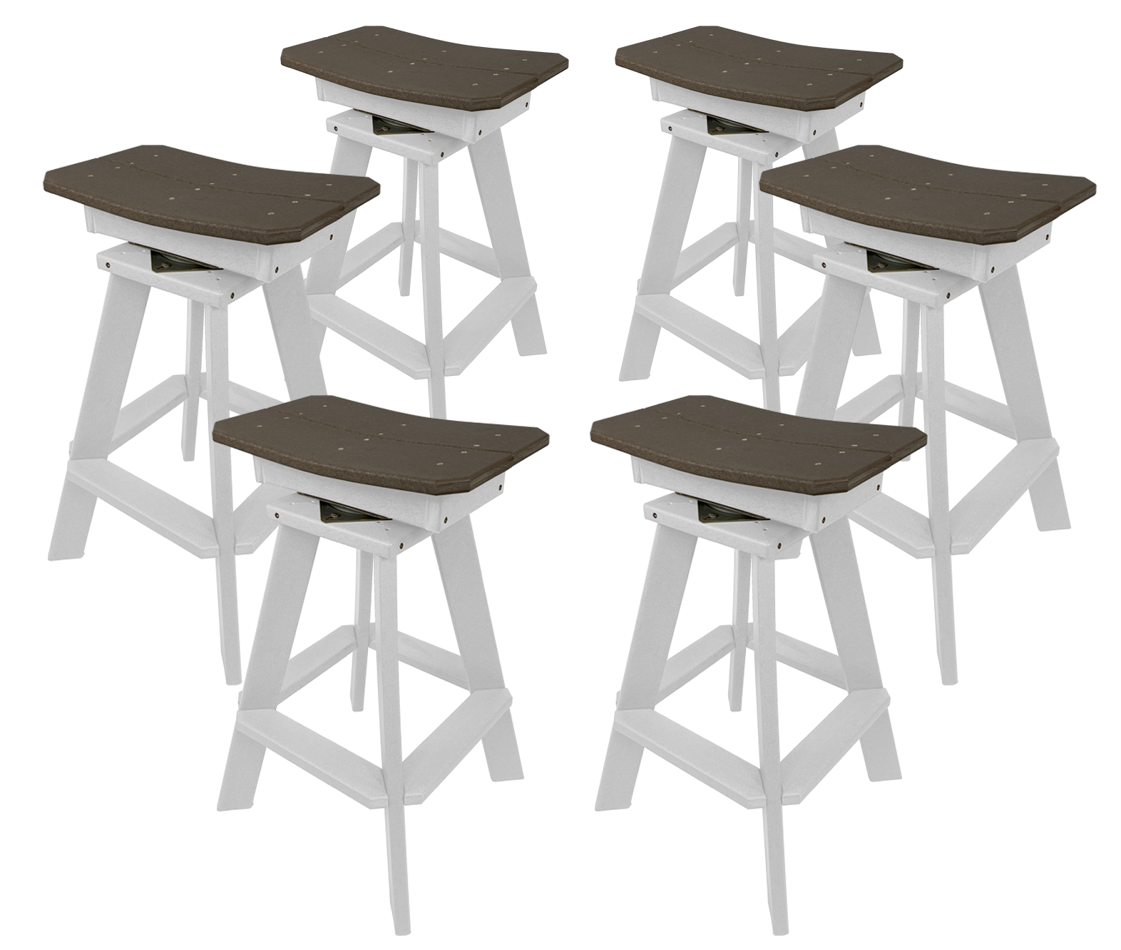 Set of 6 - Swivel Saddle Bar Stools