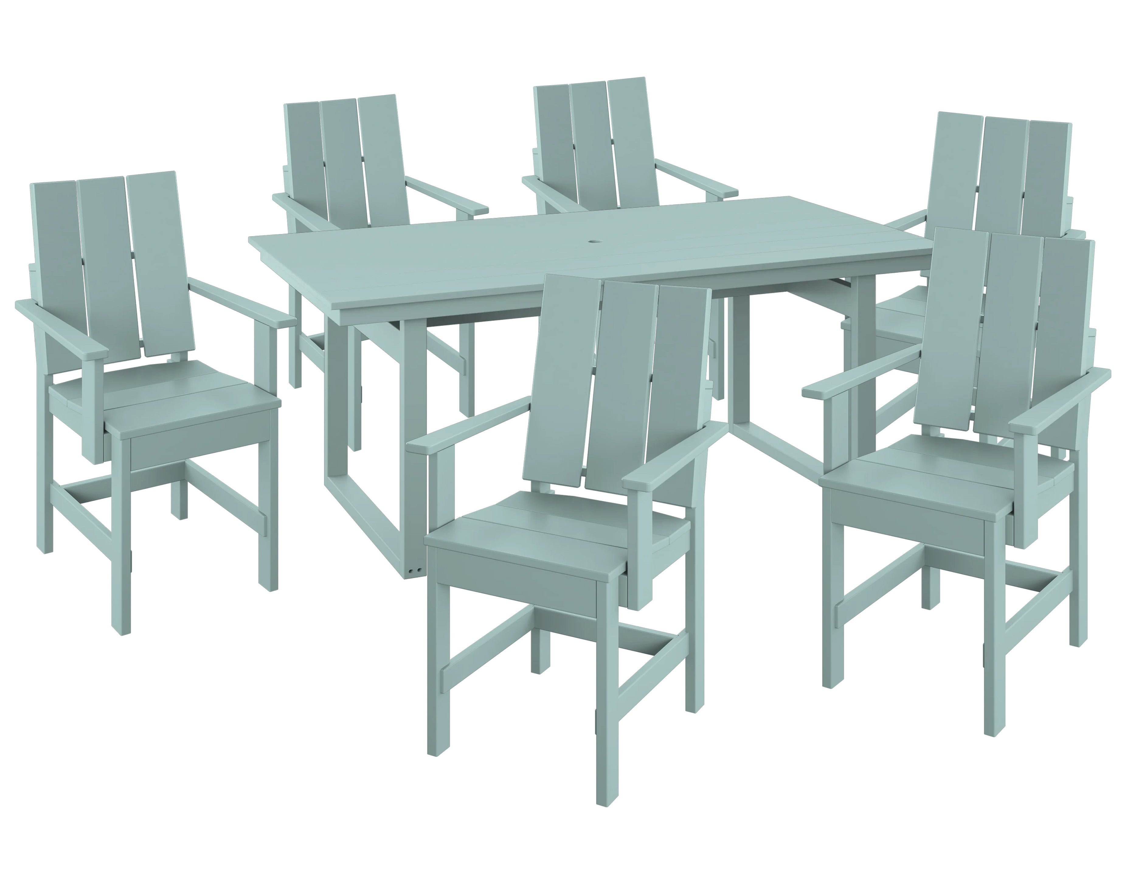 7-Piece Modern Adirondack Dining Set