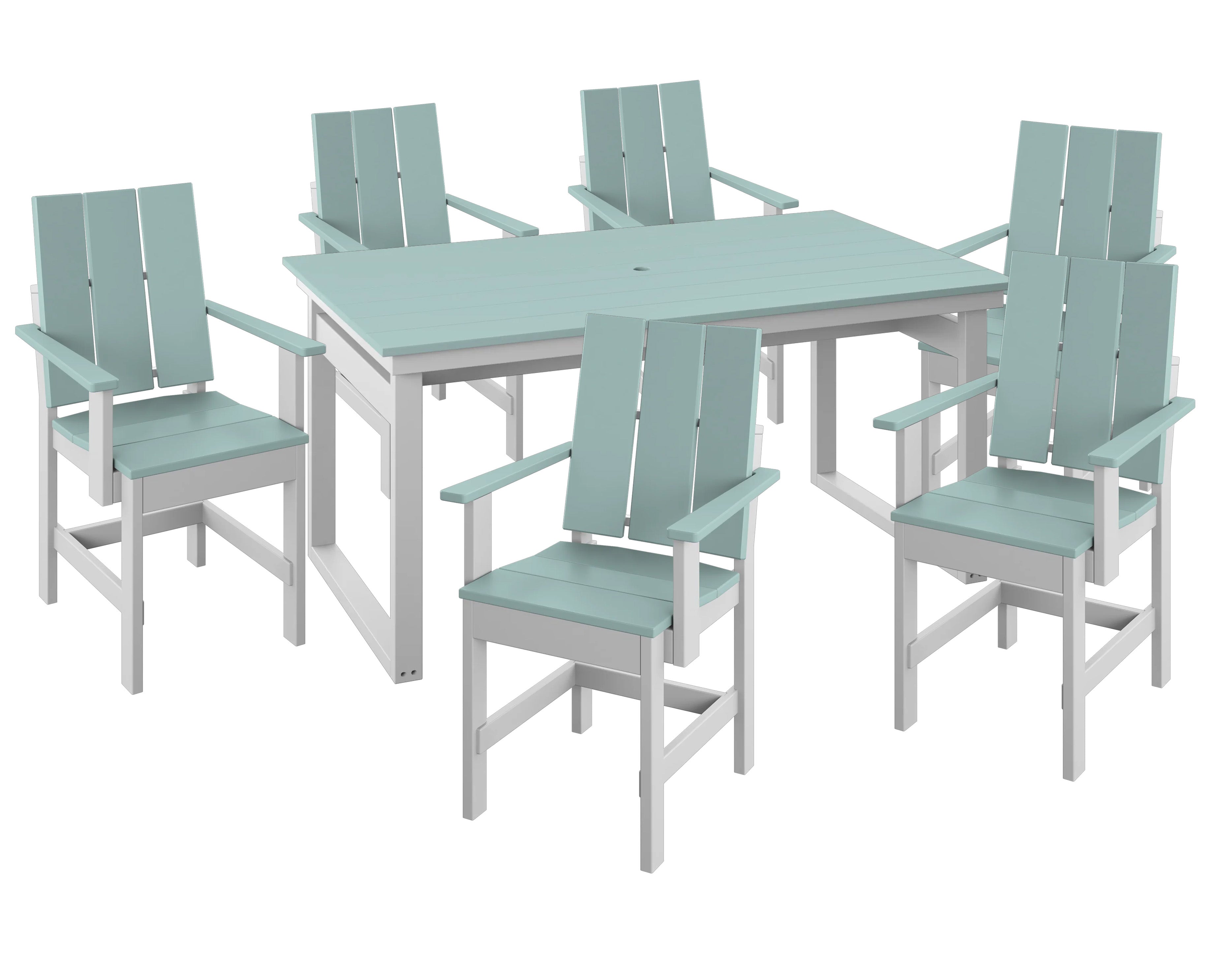 7-Piece Modern Adirondack Dining Set