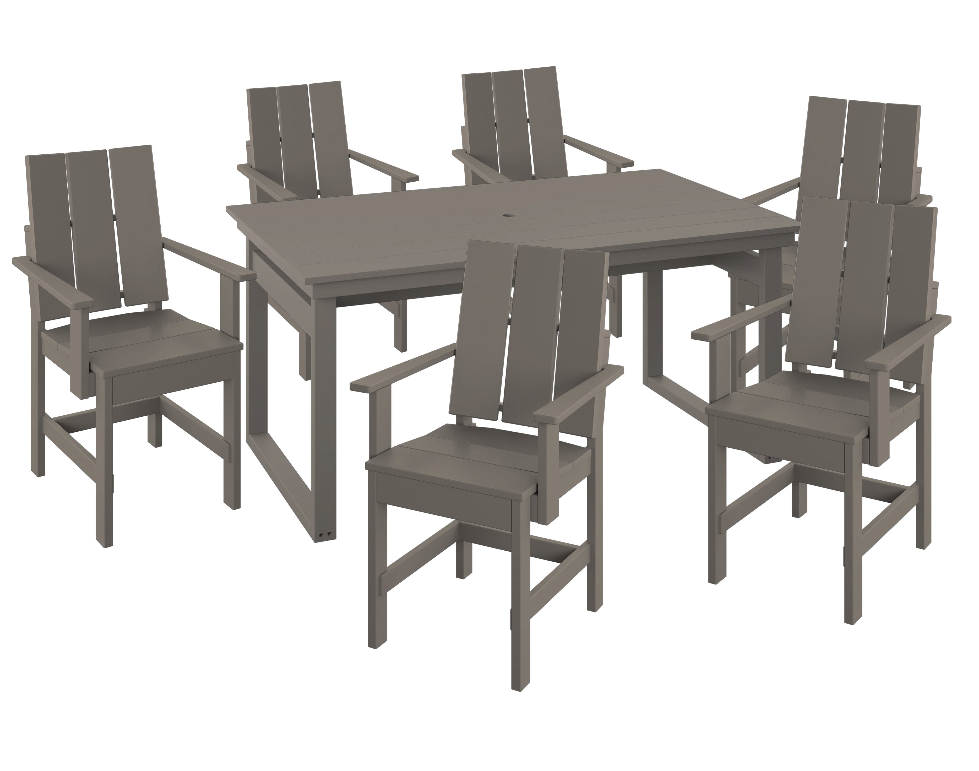 7-Piece Modern Adirondack Dining Set