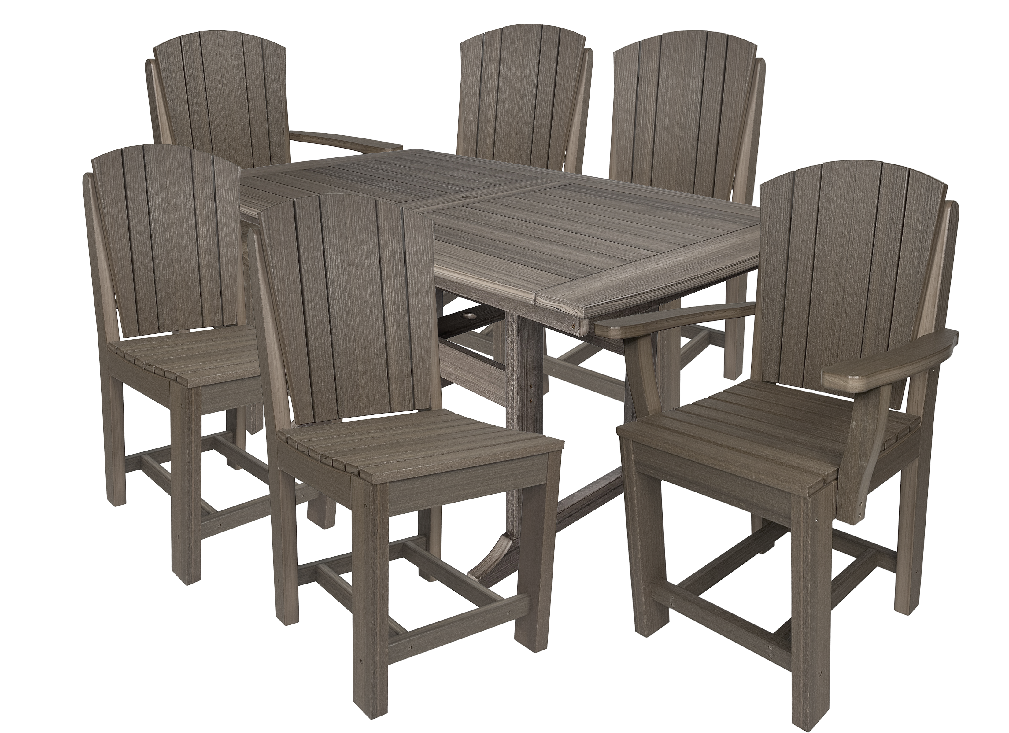 7-Piece Plantation Dining Set With 2 Arm Chairs and 4 Side Chairs