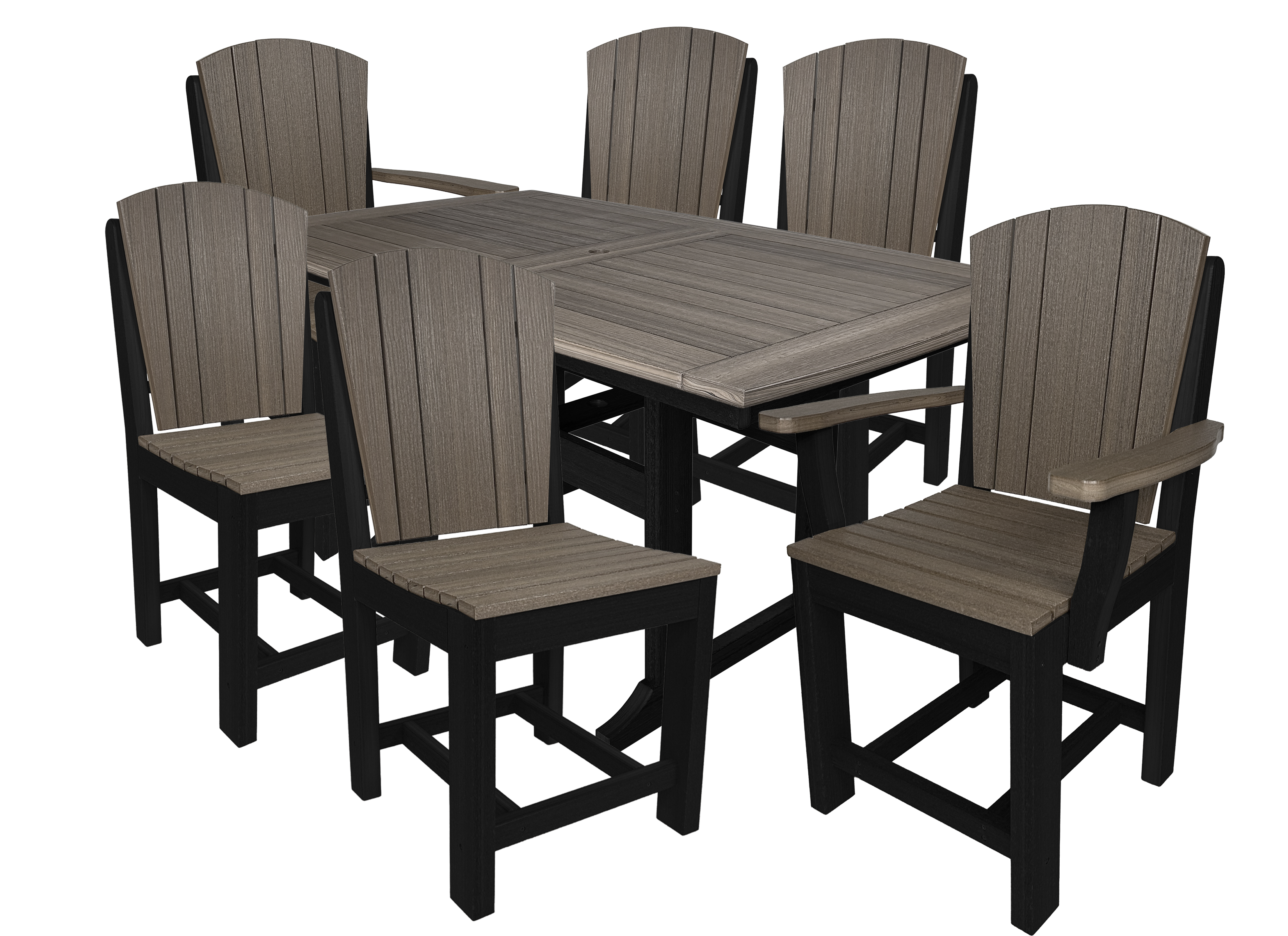 7-Piece Plantation Dining Set With 2 Arm Chairs and 4 Side Chairs