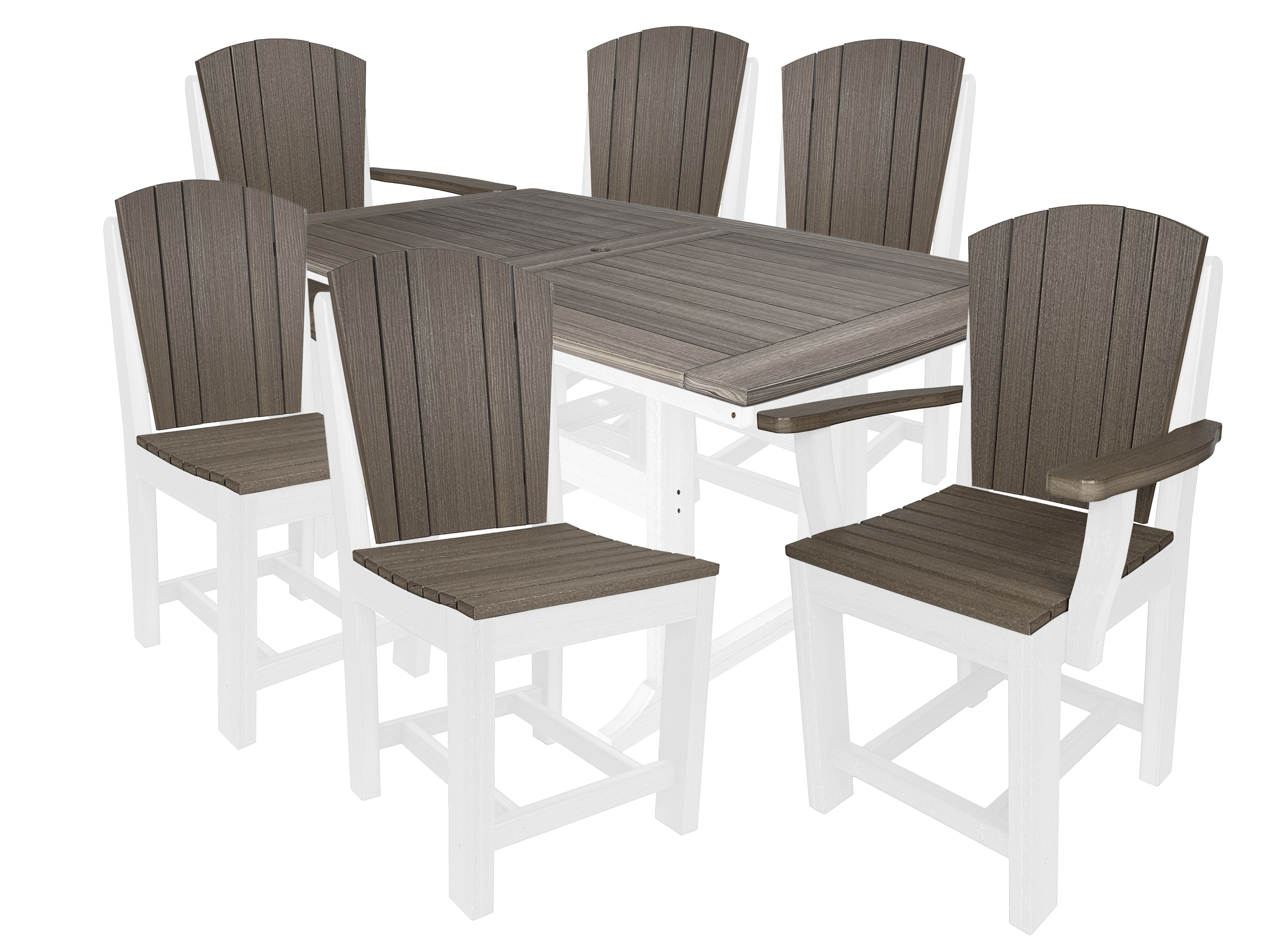 7-Piece Plantation Dining Set With 2 Arm Chairs and 4 Side Chairs