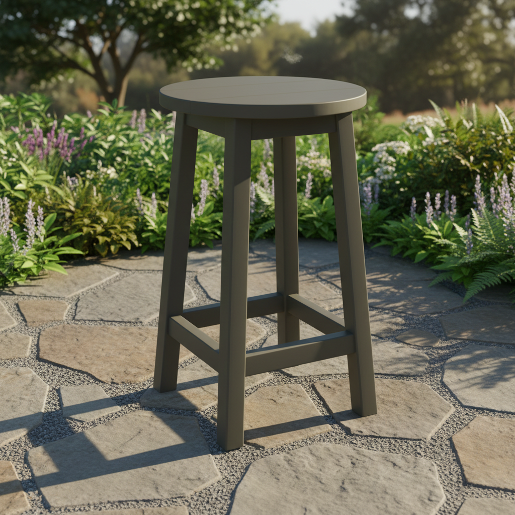 DuraWeather Poly ROUND BAR STOOL