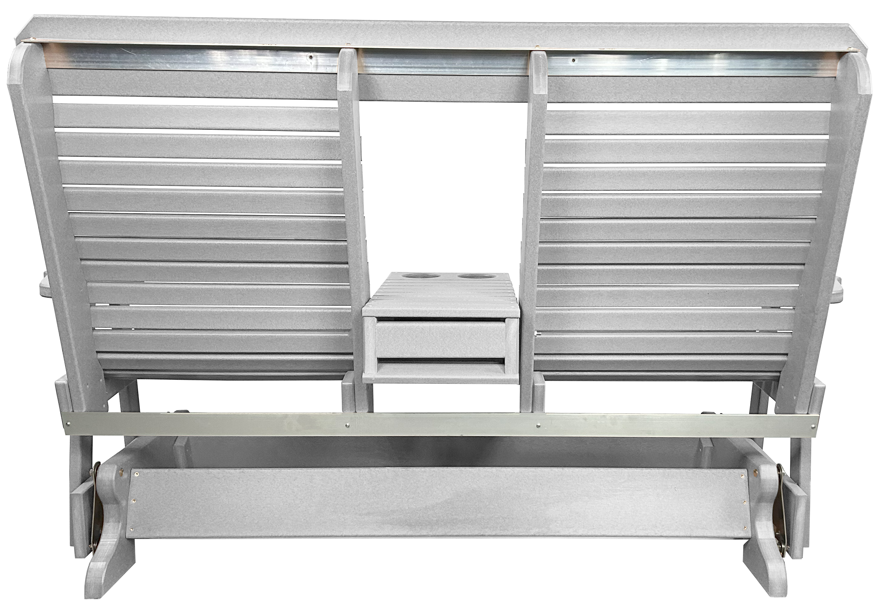 5’ft Rolled Back Loveseat Glider With Fold Down Console