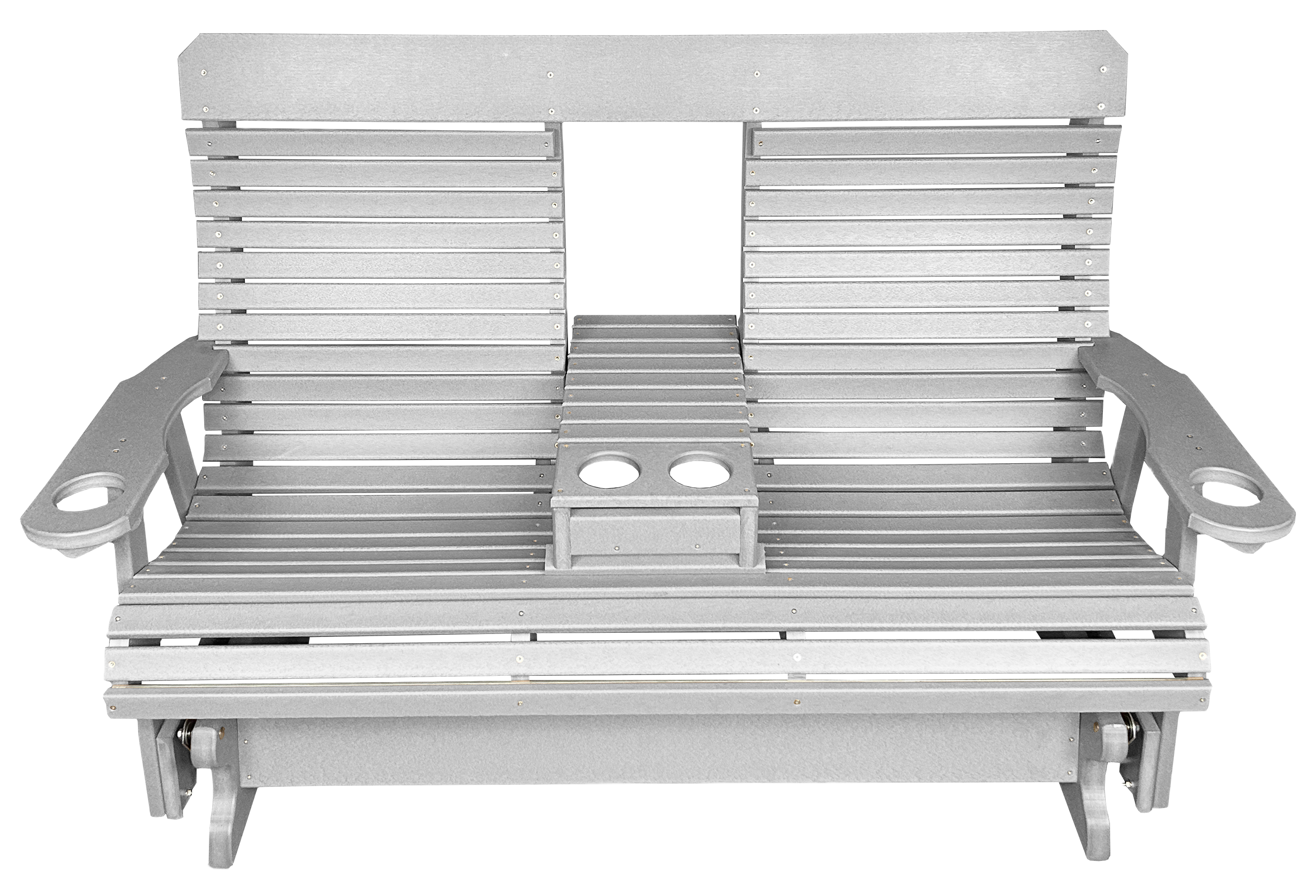 5’ft Rolled Back Loveseat Glider With Fold Down Console