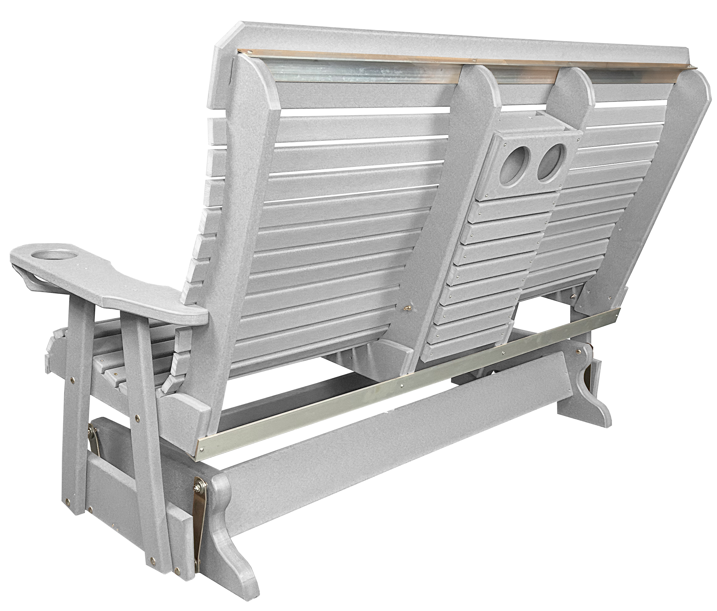 5’ft Rolled Back Loveseat Glider With Fold Down Console