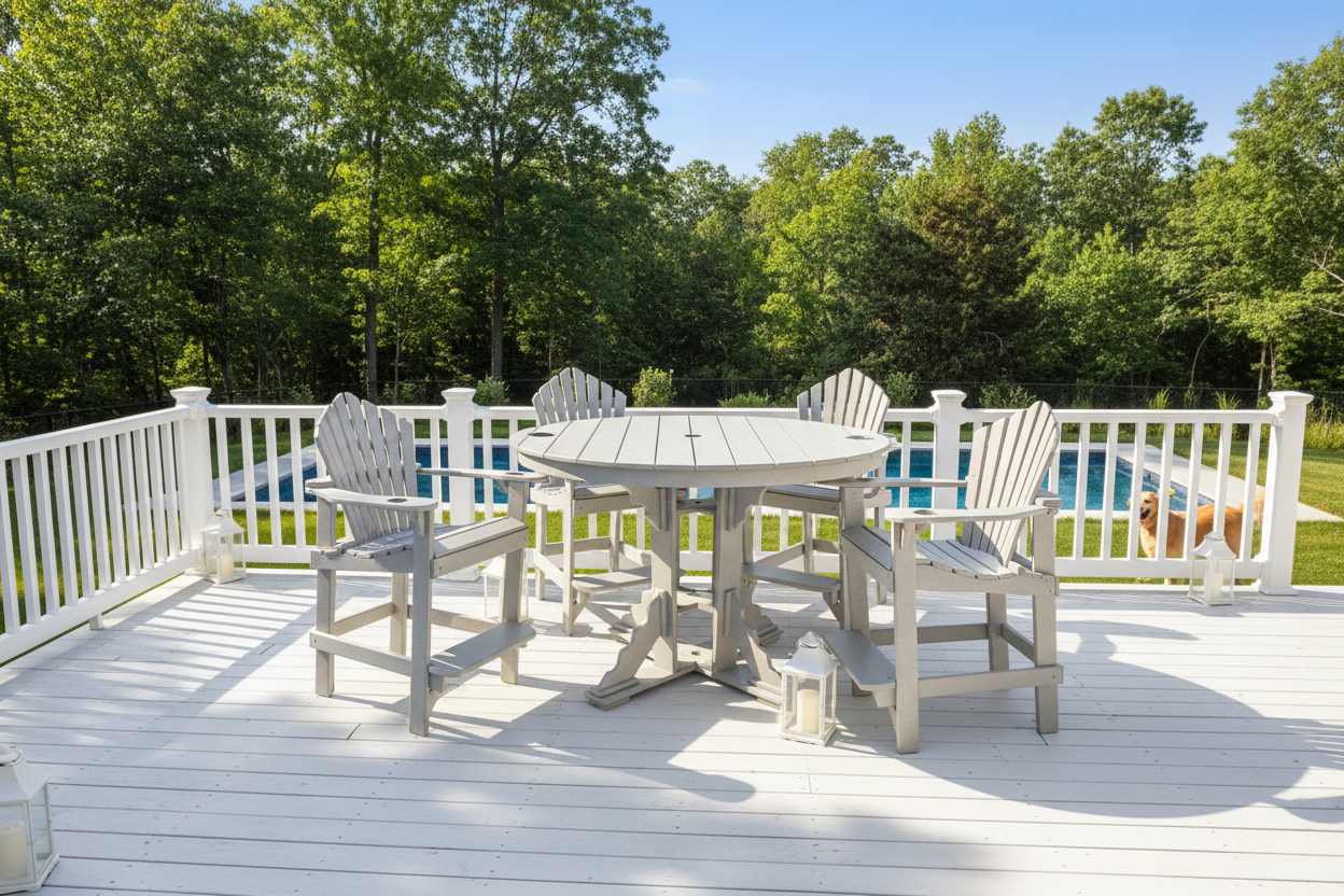 7-Piece 60”rd. Bridgewater Counter Set With Built In Cupholders