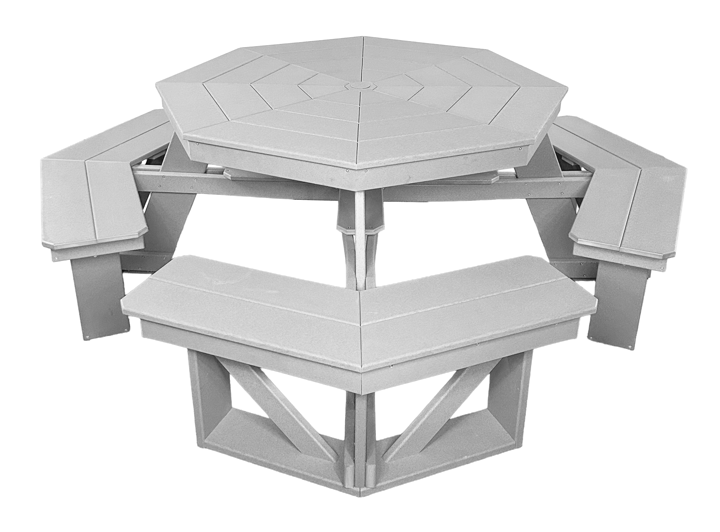 8-Person Hillside Octagon Table With Umbrella Hole & Plug