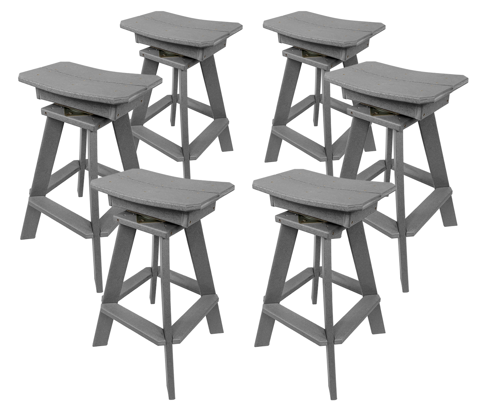 Set of 6 - Swivel Saddle Bar Stools