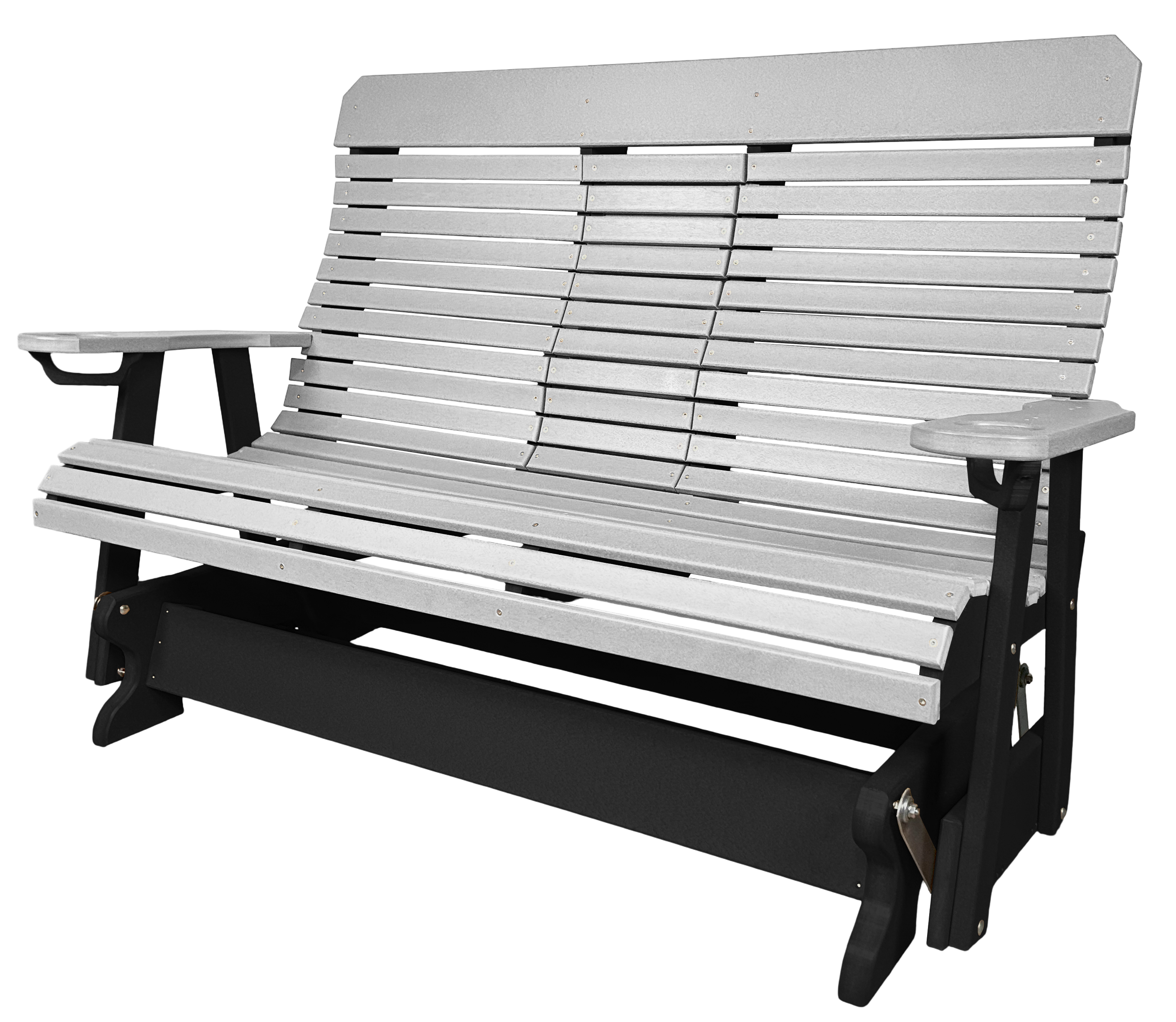 5’ft Rolled Back Loveseat Glider With Fold Down Console