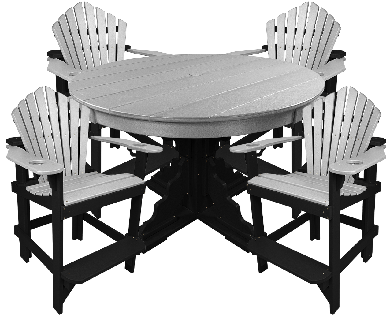 5-Piece 44”rd. Bridgewater Counter Set With Built In Cupholders