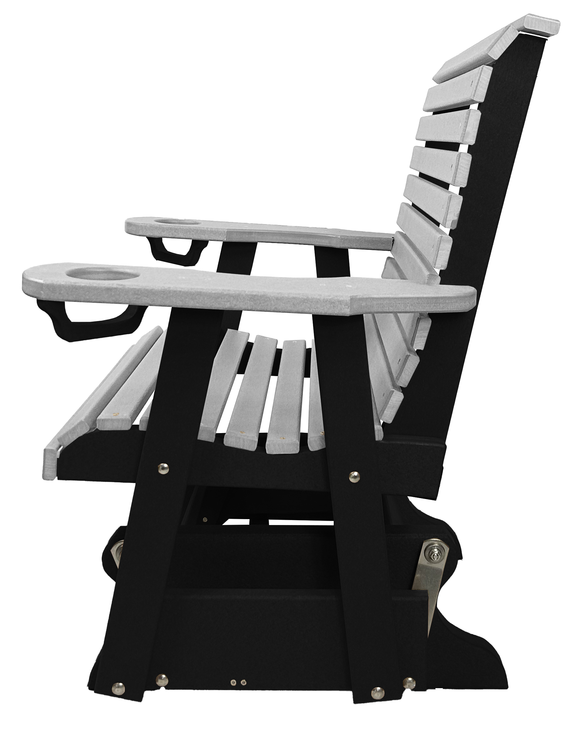 Set of 6 - Rolled Back Single Gliders With Built In Cup Holders
