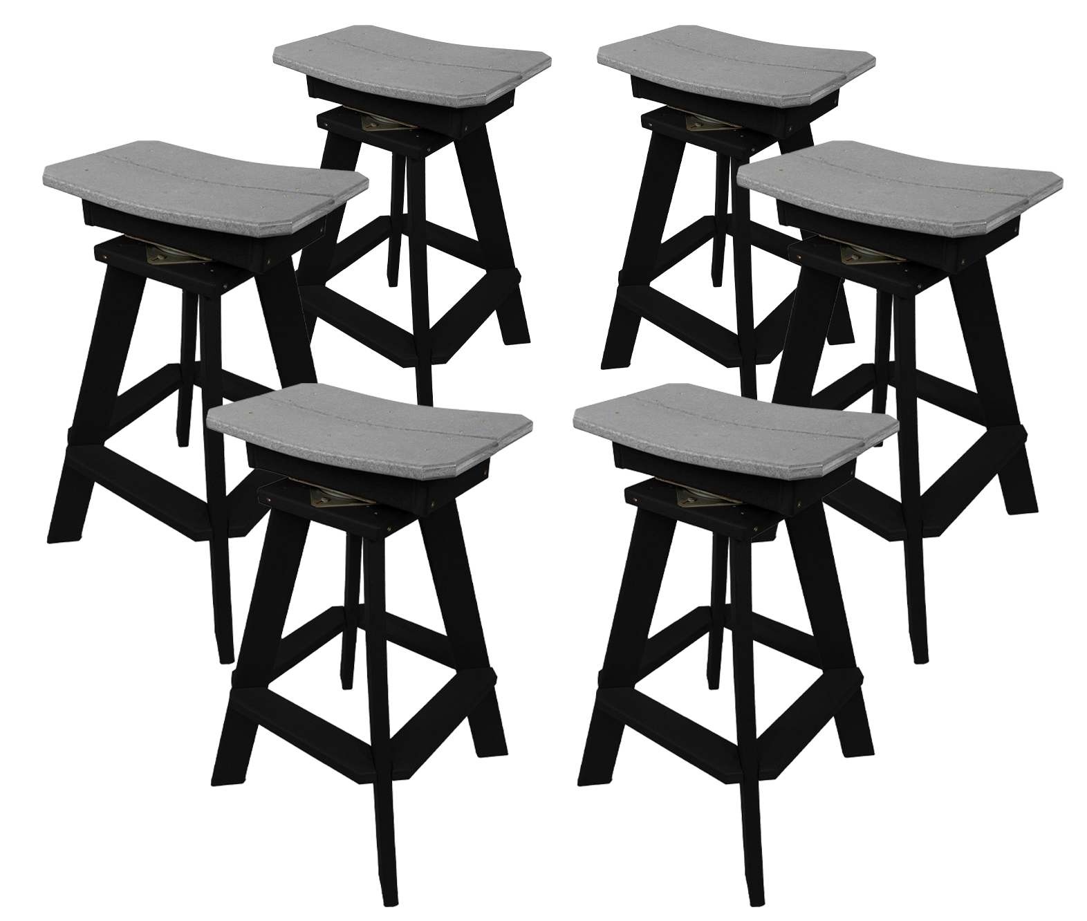 Set of 6 - Swivel Saddle Bar Stools