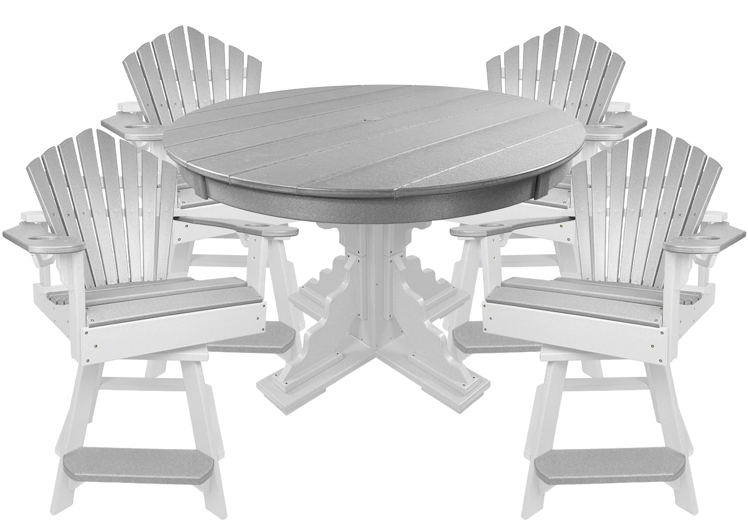 5-Piece 44”rd. Bridgewater Counter Swivels With Built In Cupholders Set
