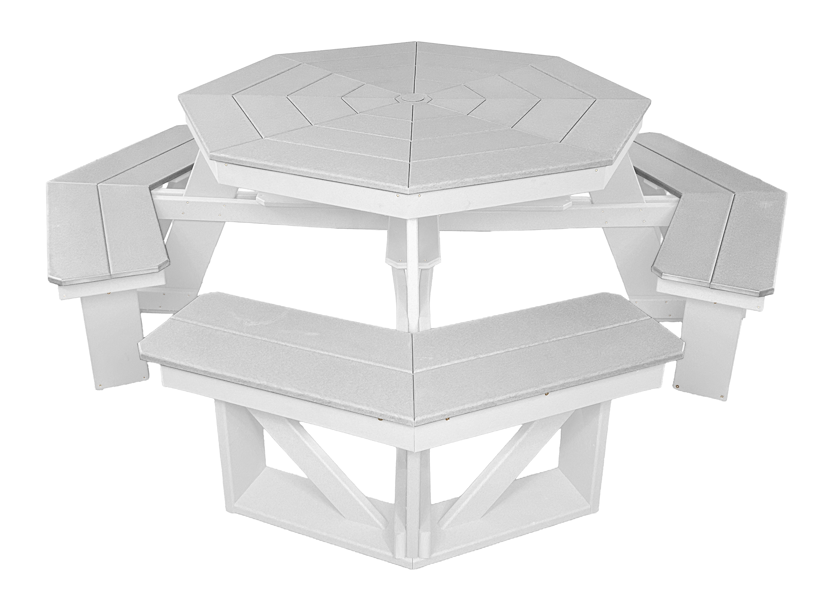 8-Person Hillside Octagon Table With Umbrella Hole & Plug