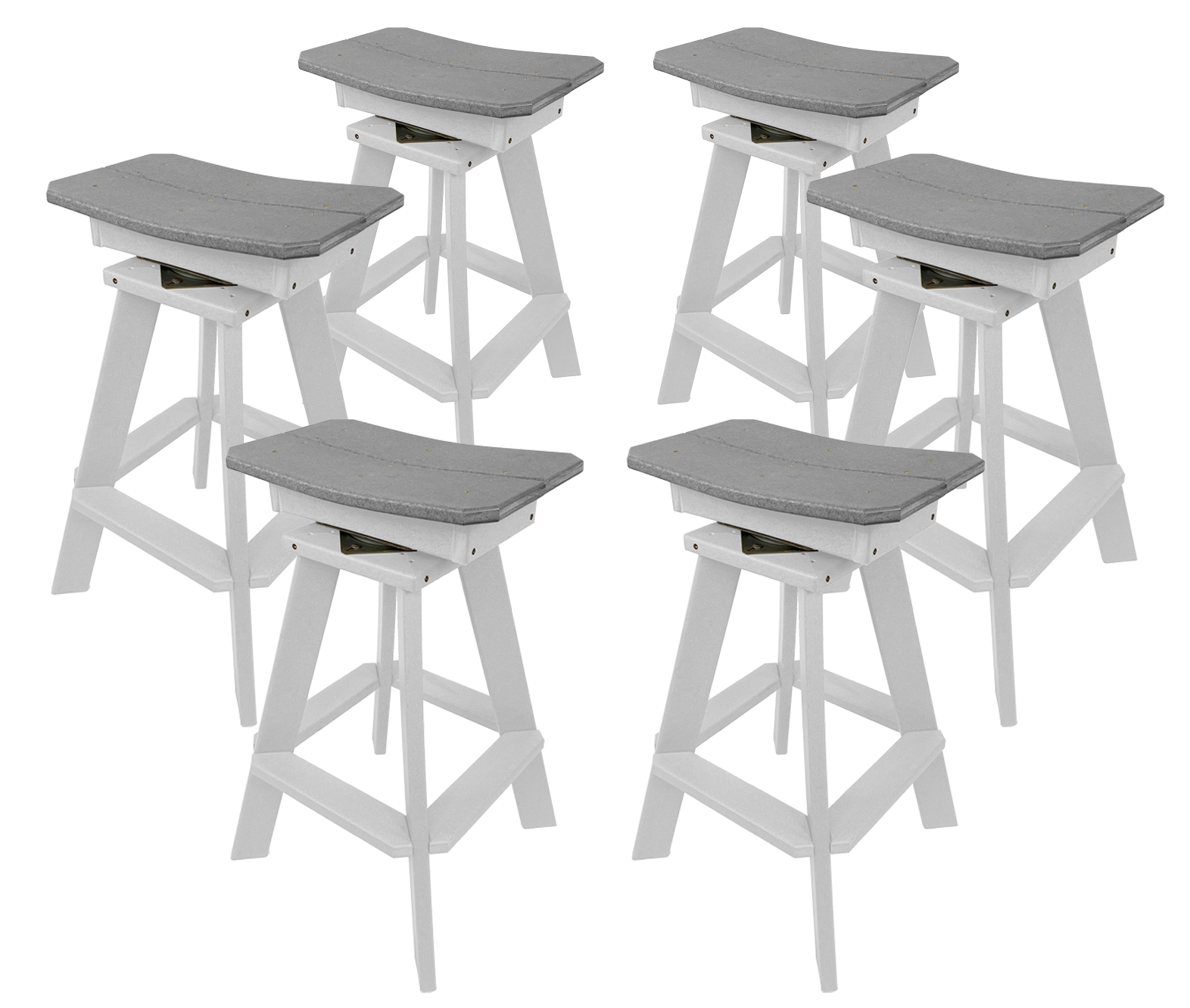 Set of 6 - Swivel Saddle Bar Stools