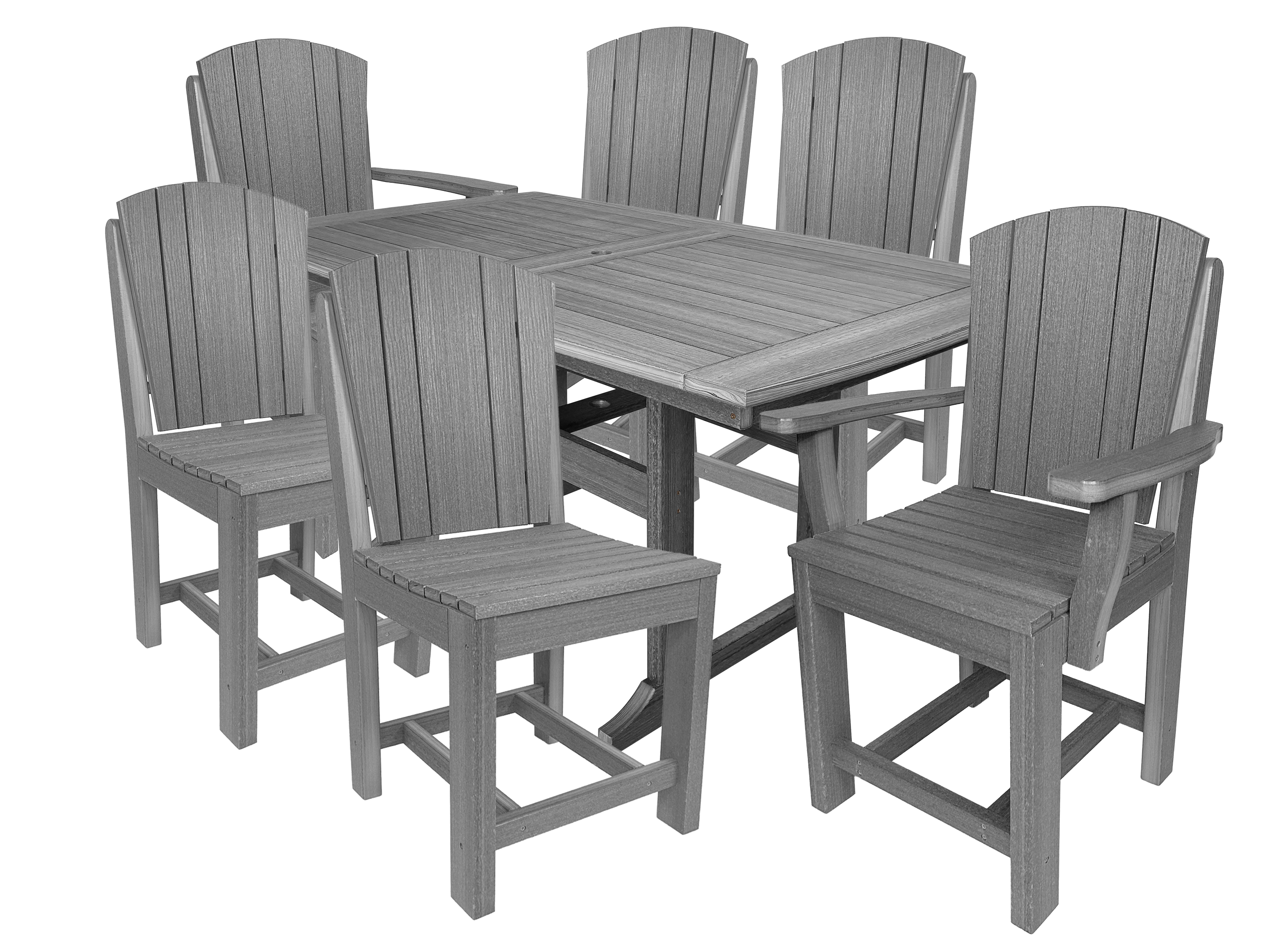 7-Piece Plantation Dining Set With 2 Arm Chairs and 4 Side Chairs