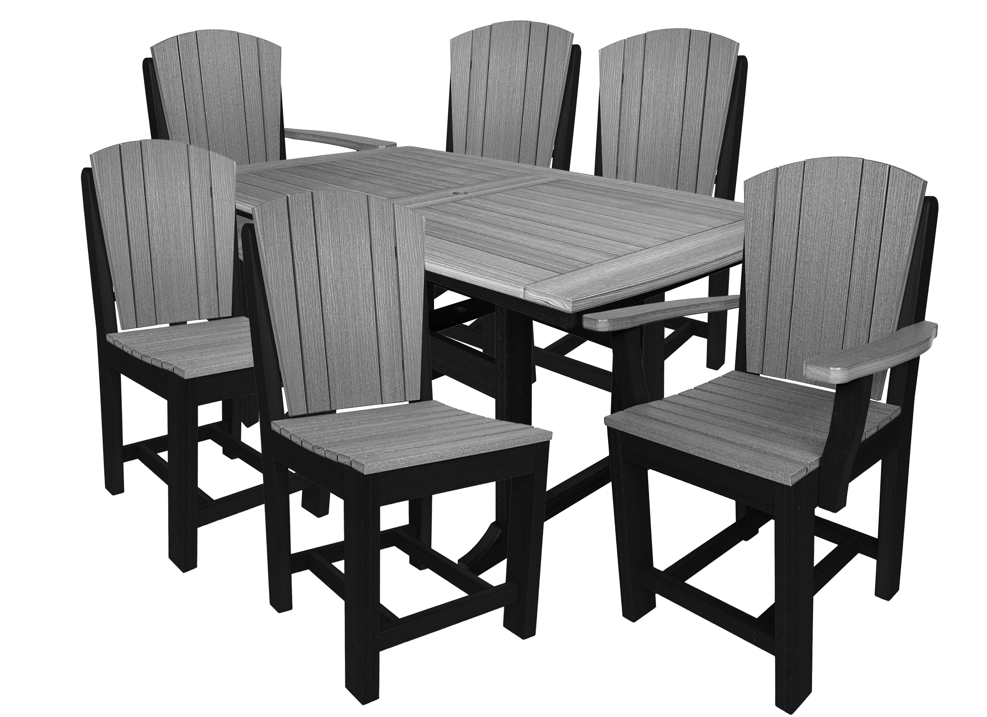 7-Piece Plantation Dining Set With 2 Arm Chairs and 4 Side Chairs