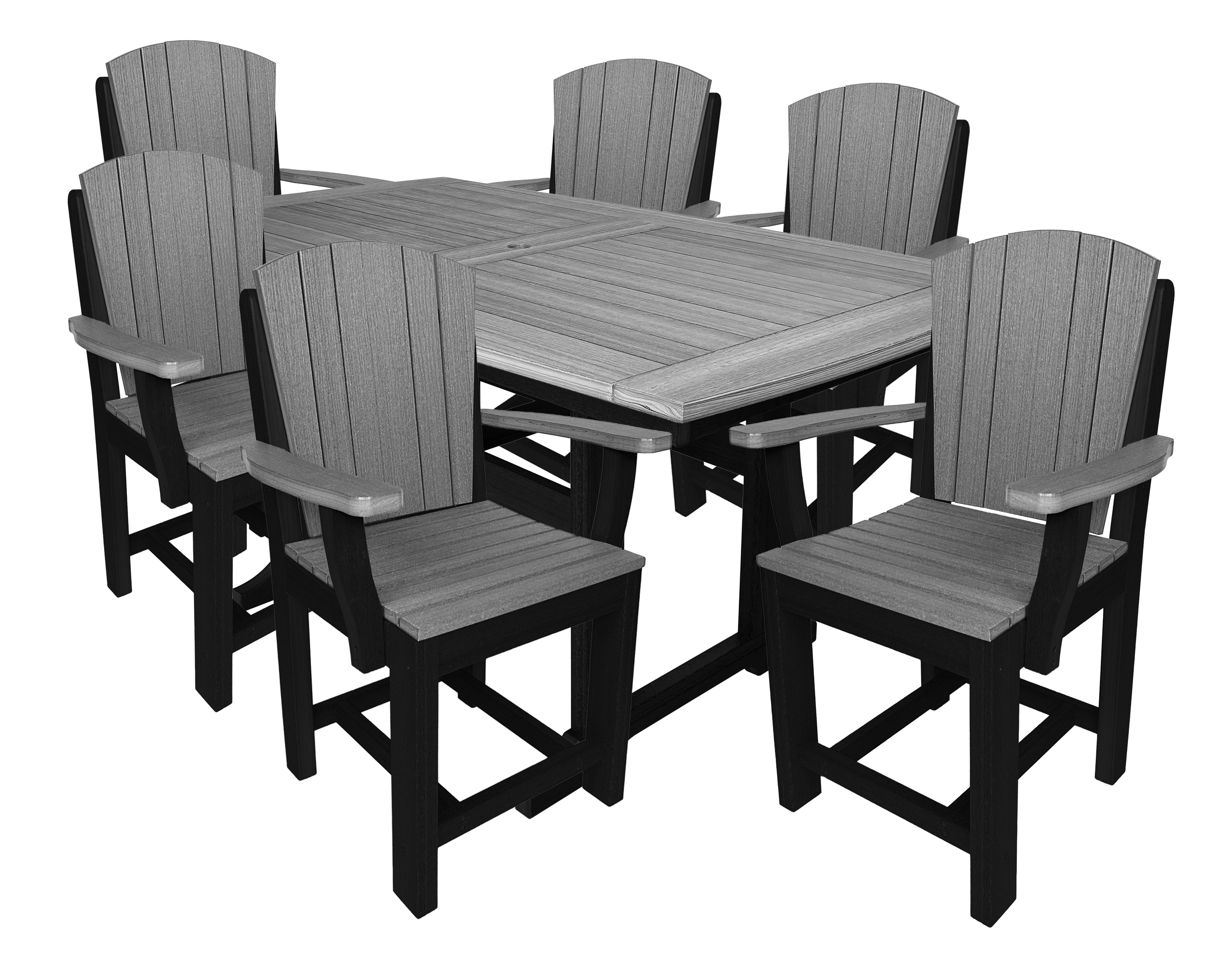 7-Piece Plantation Dining Set With 6 Arm Chairs