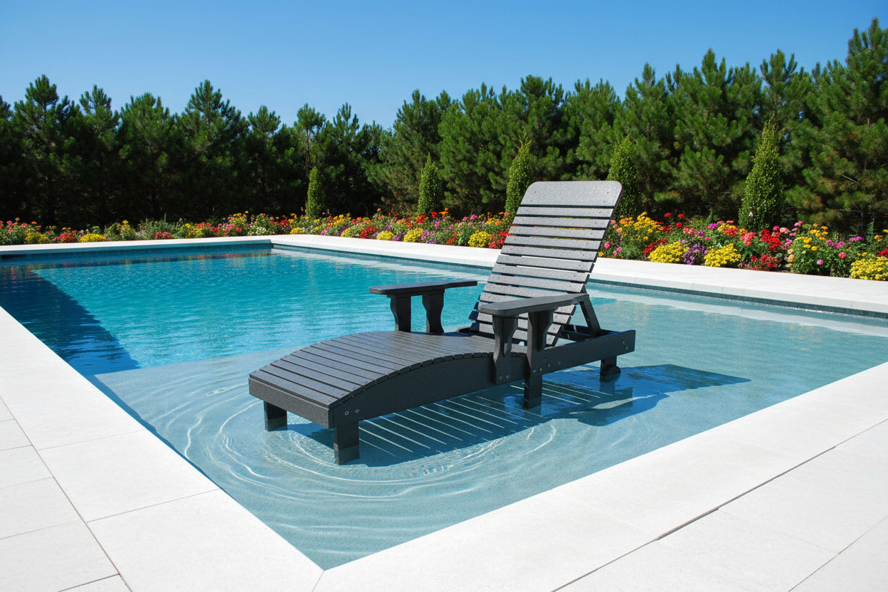 Traditional Chaise Lounge With Wheels And Adjustable Back