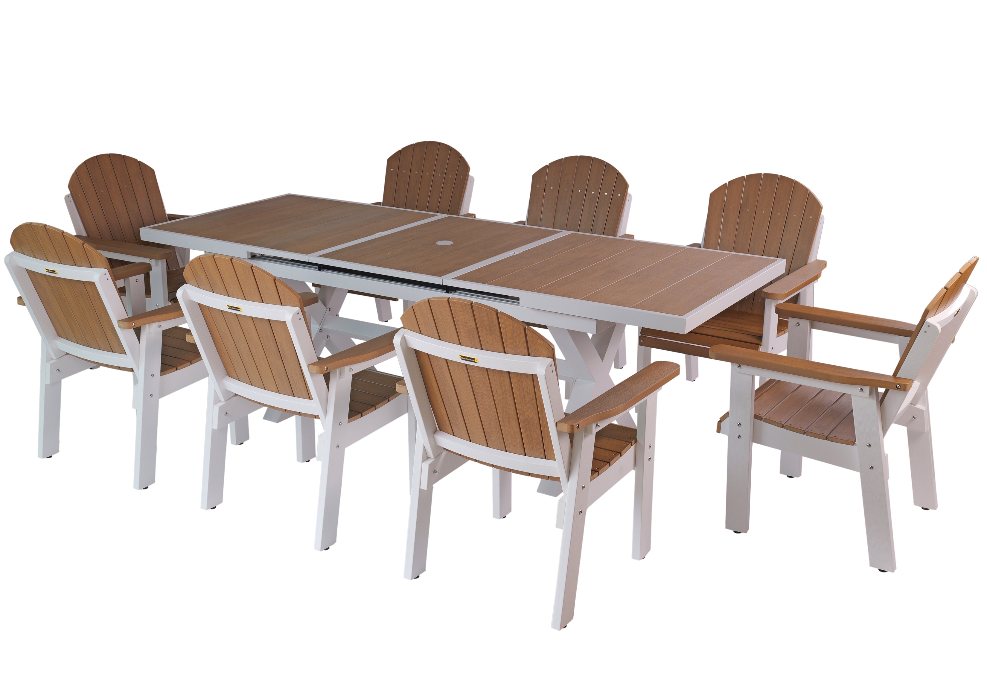 9-Piece Extension Adirondack Dining Table Set
