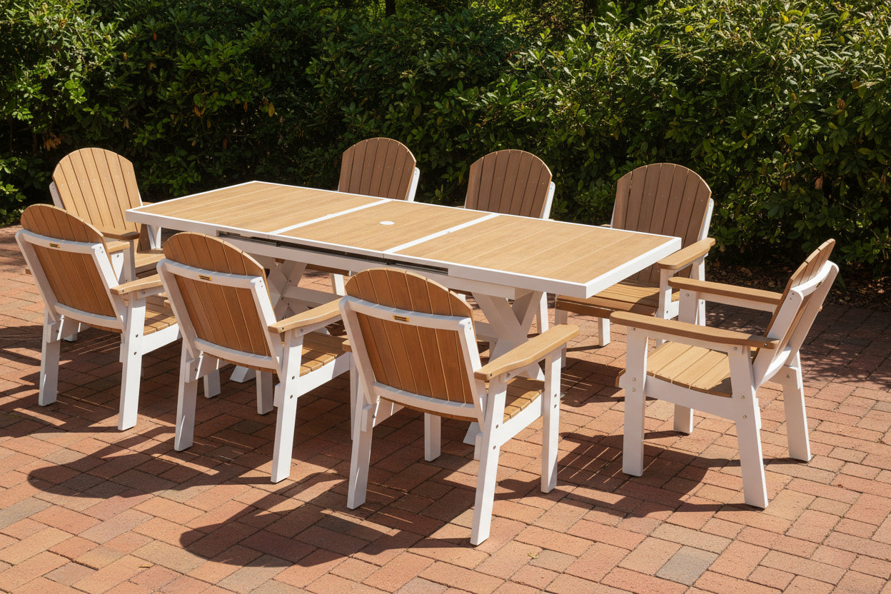 9-Piece Extension Adirondack Dining Table Set