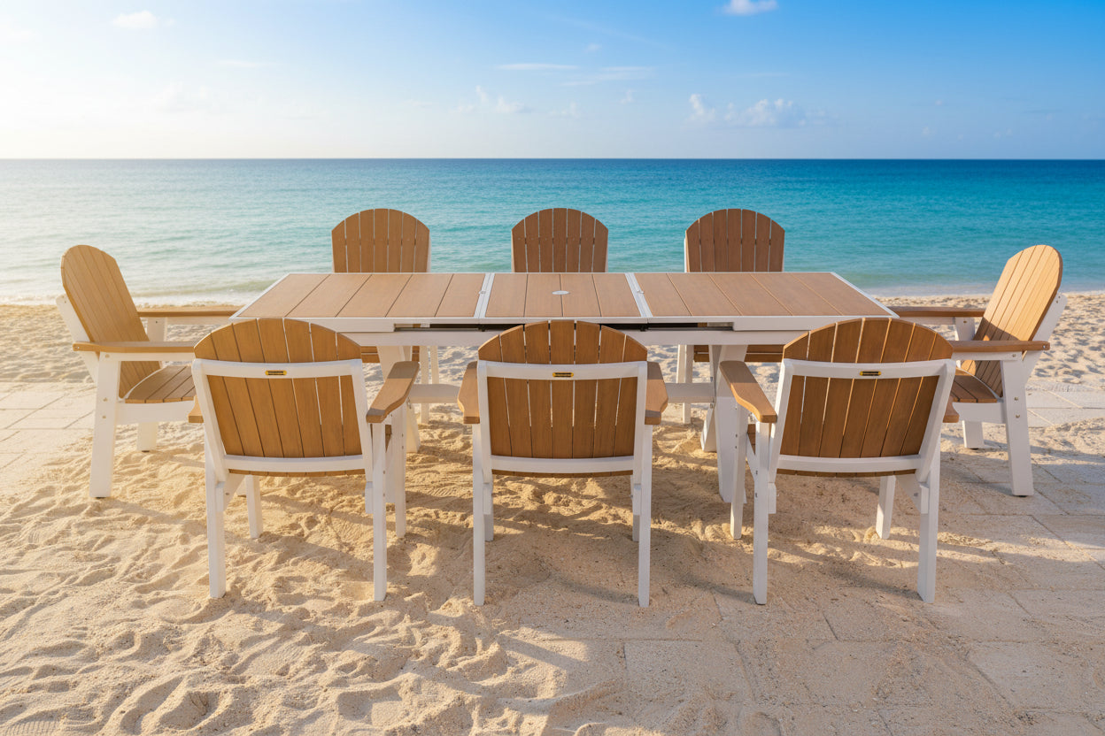 9-Piece Extension Adirondack Dining Table Set