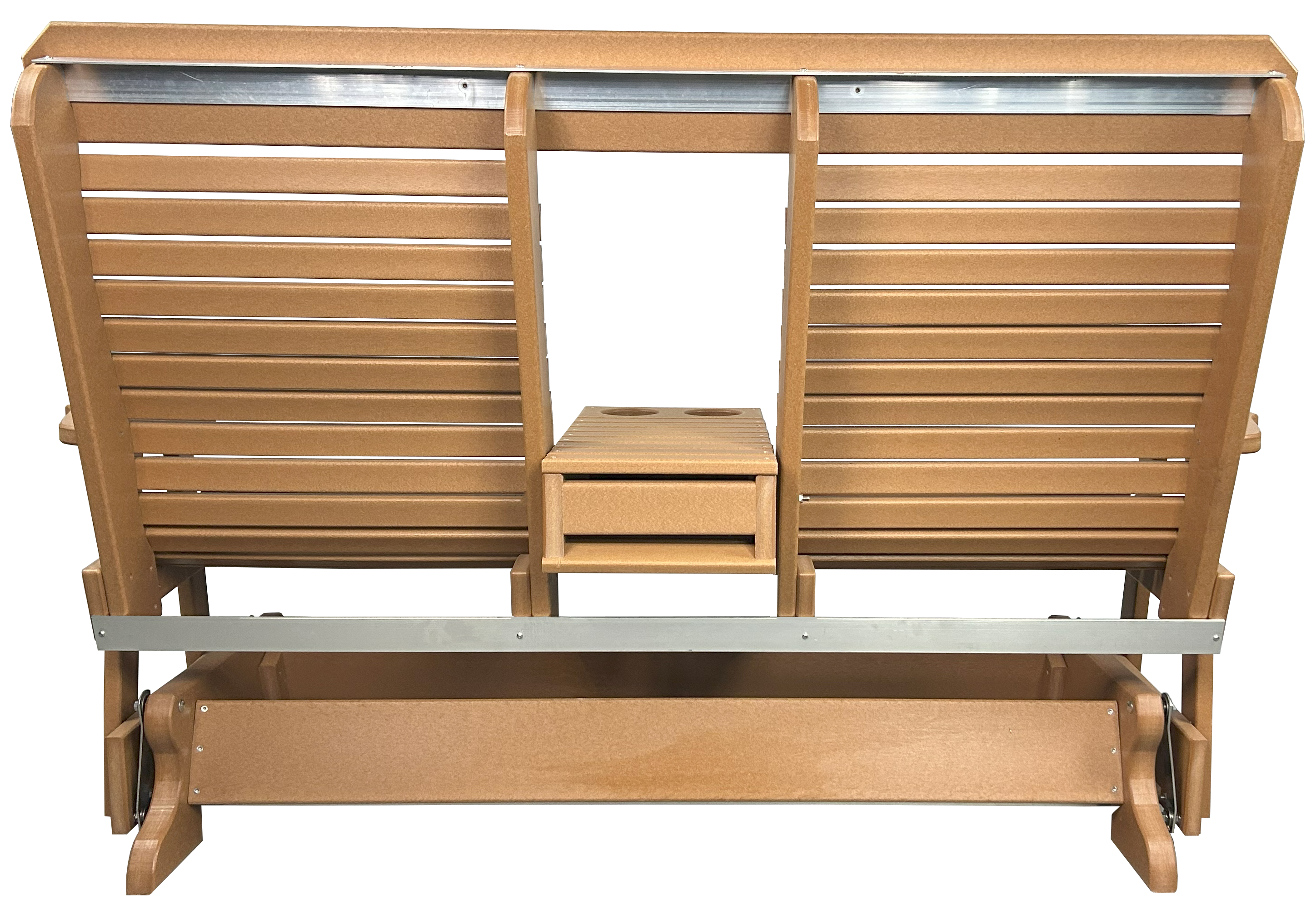 5’ft Rolled Back Loveseat Glider With Fold Down Console