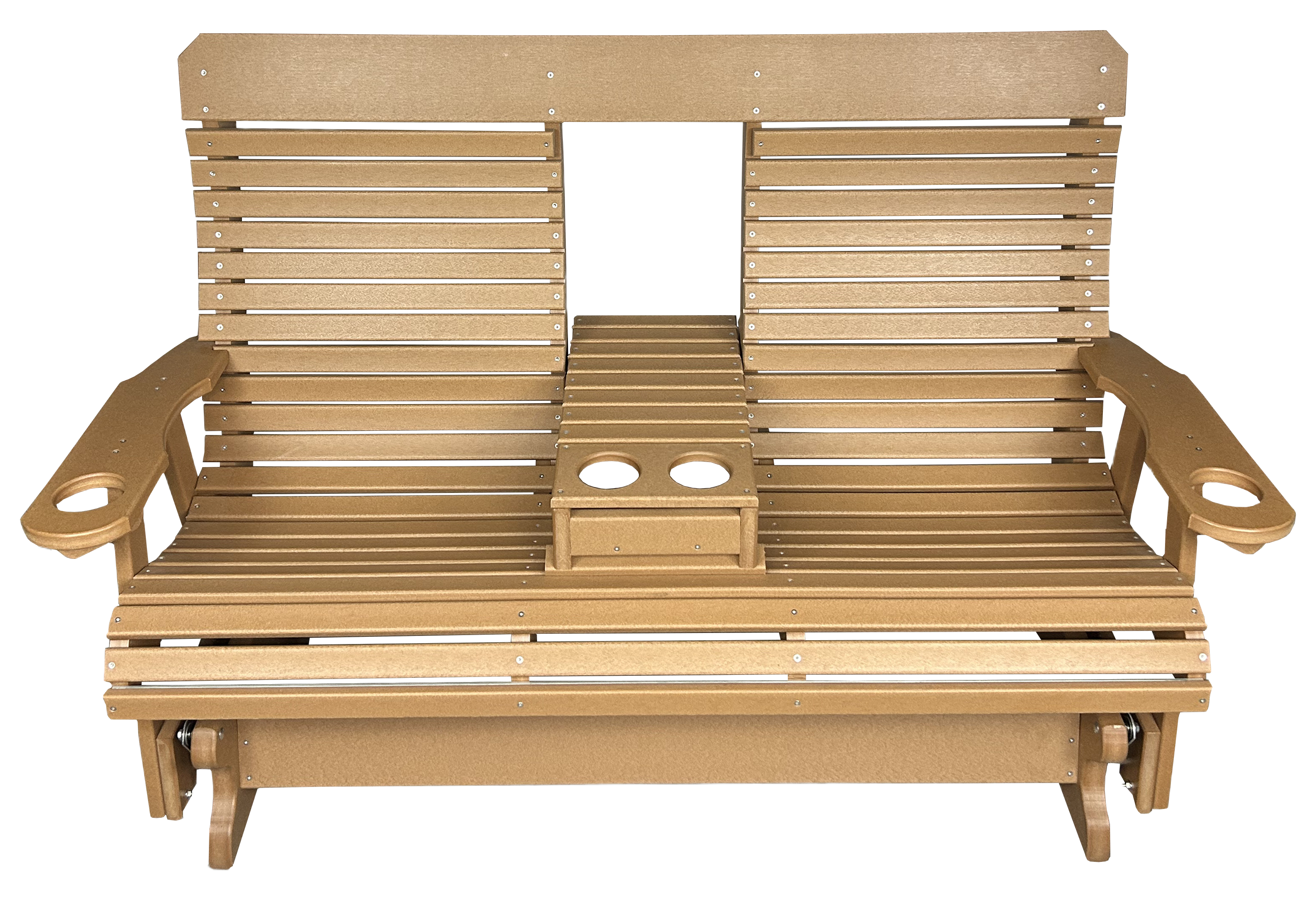 5’ft Rolled Back Loveseat Glider With Fold Down Console