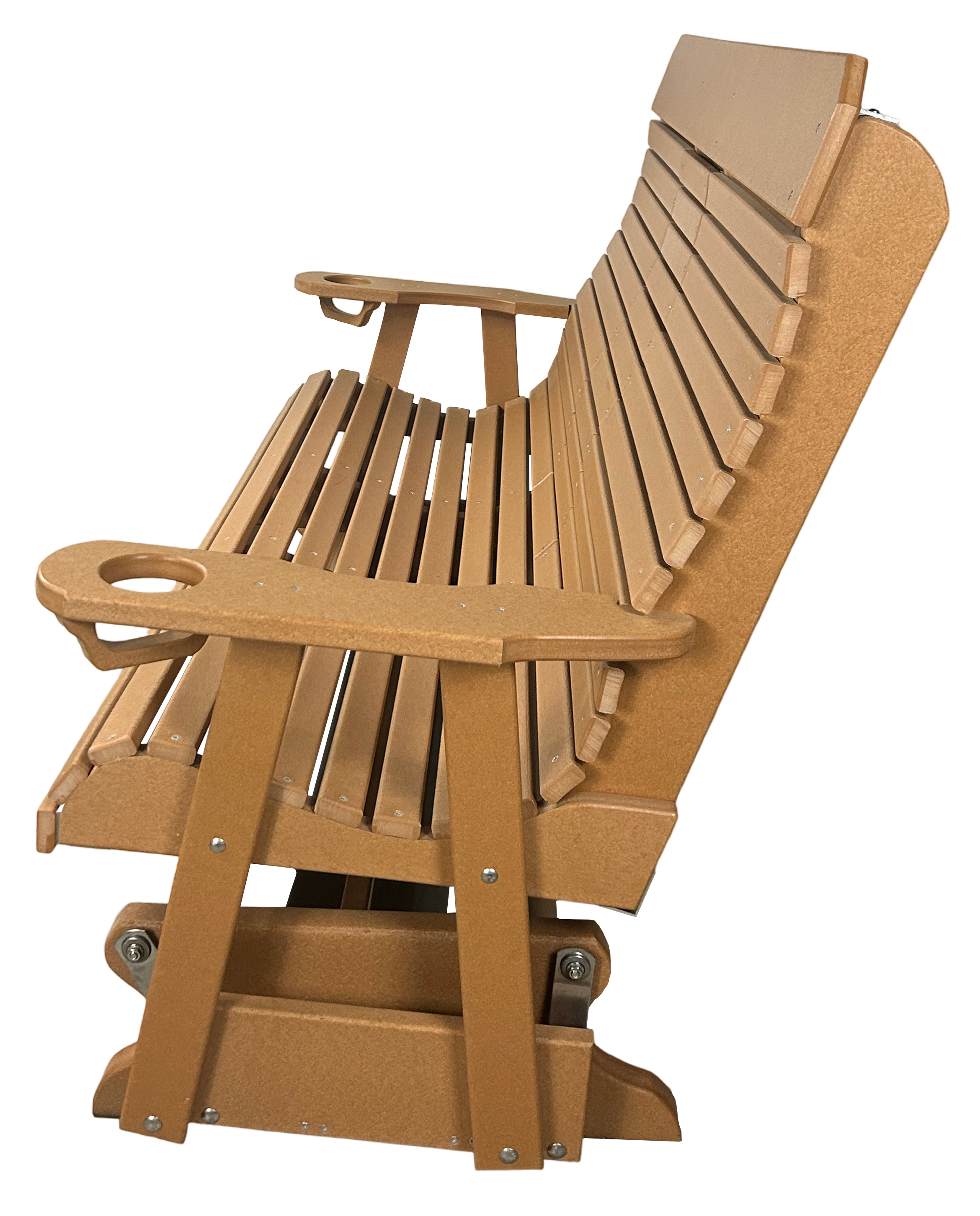 5’ft Rolled Back Loveseat Glider With Fold Down Console