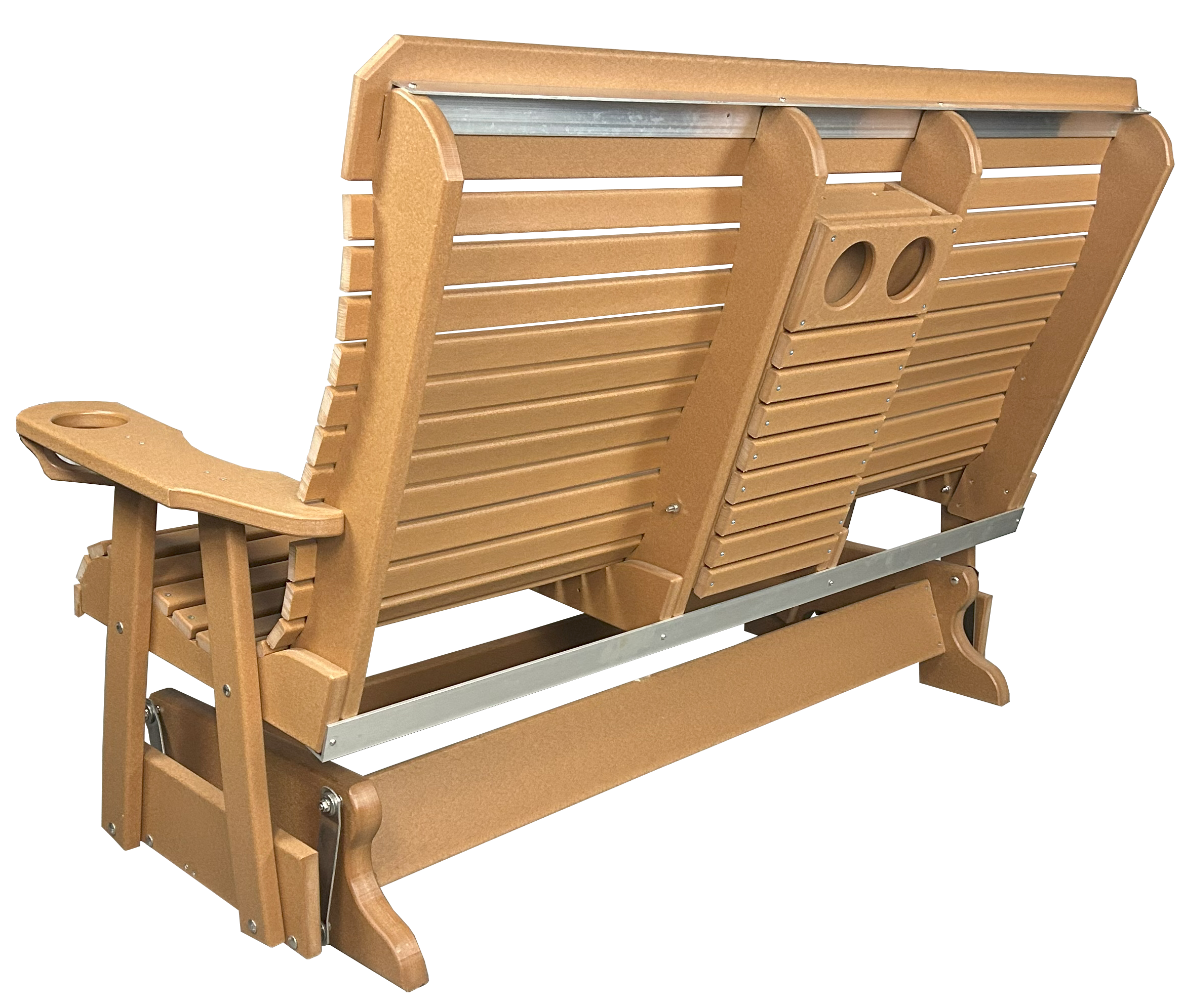 5’ft Rolled Back Loveseat Glider With Fold Down Console
