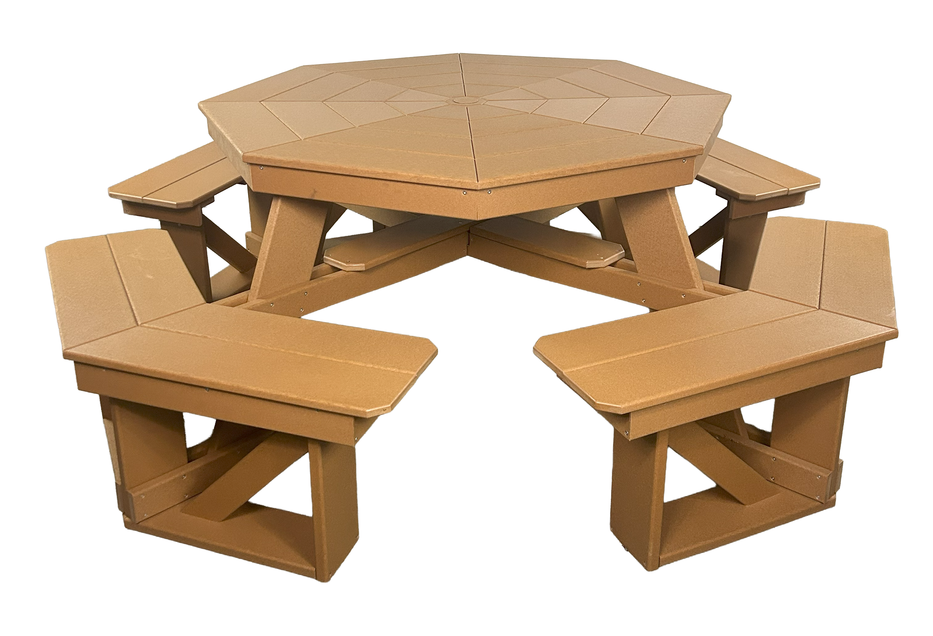 8-Person Hillside Octagon Table With Umbrella Hole & Plug