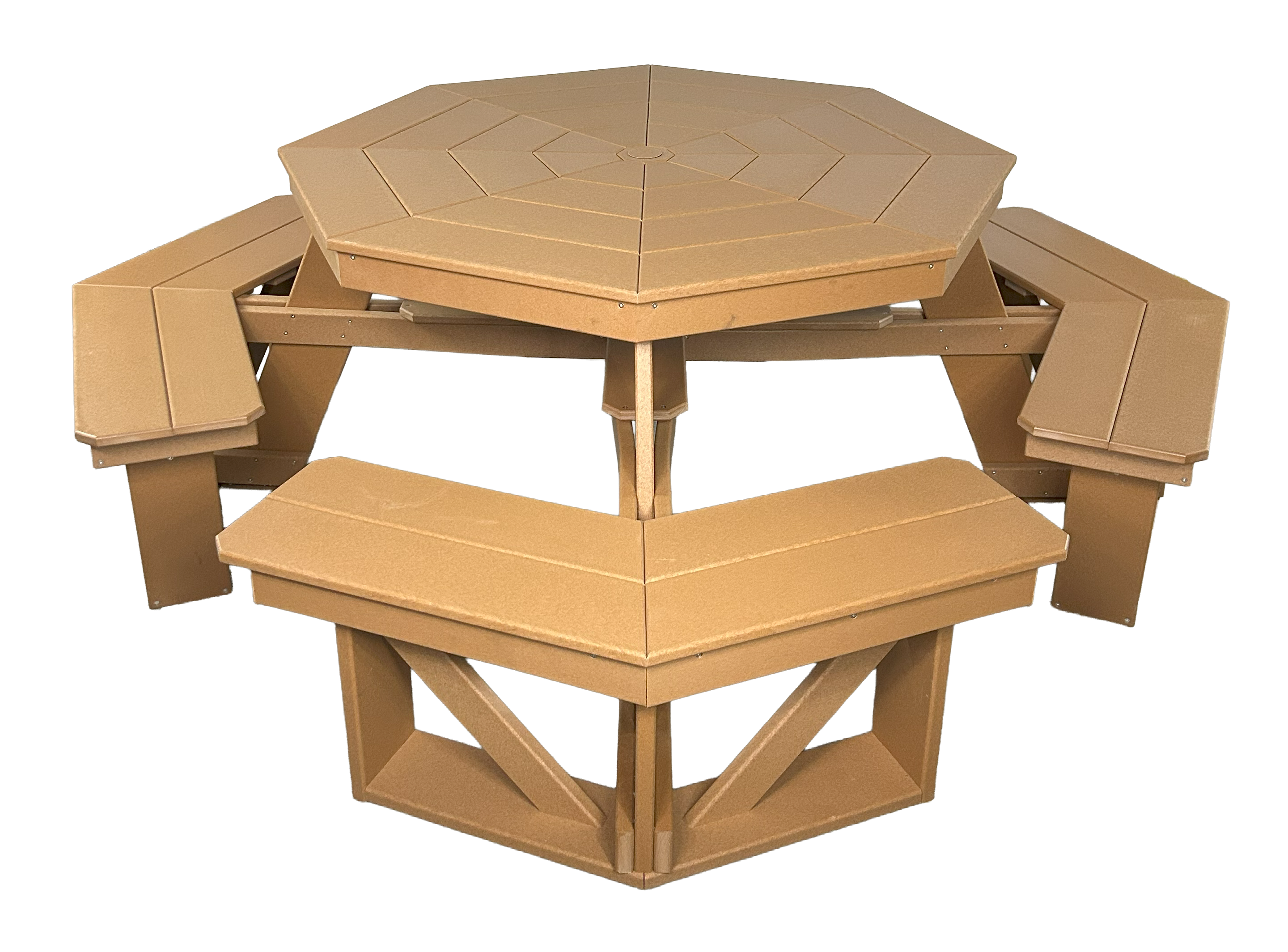 8-Person Hillside Octagon Table With Umbrella Hole & Plug