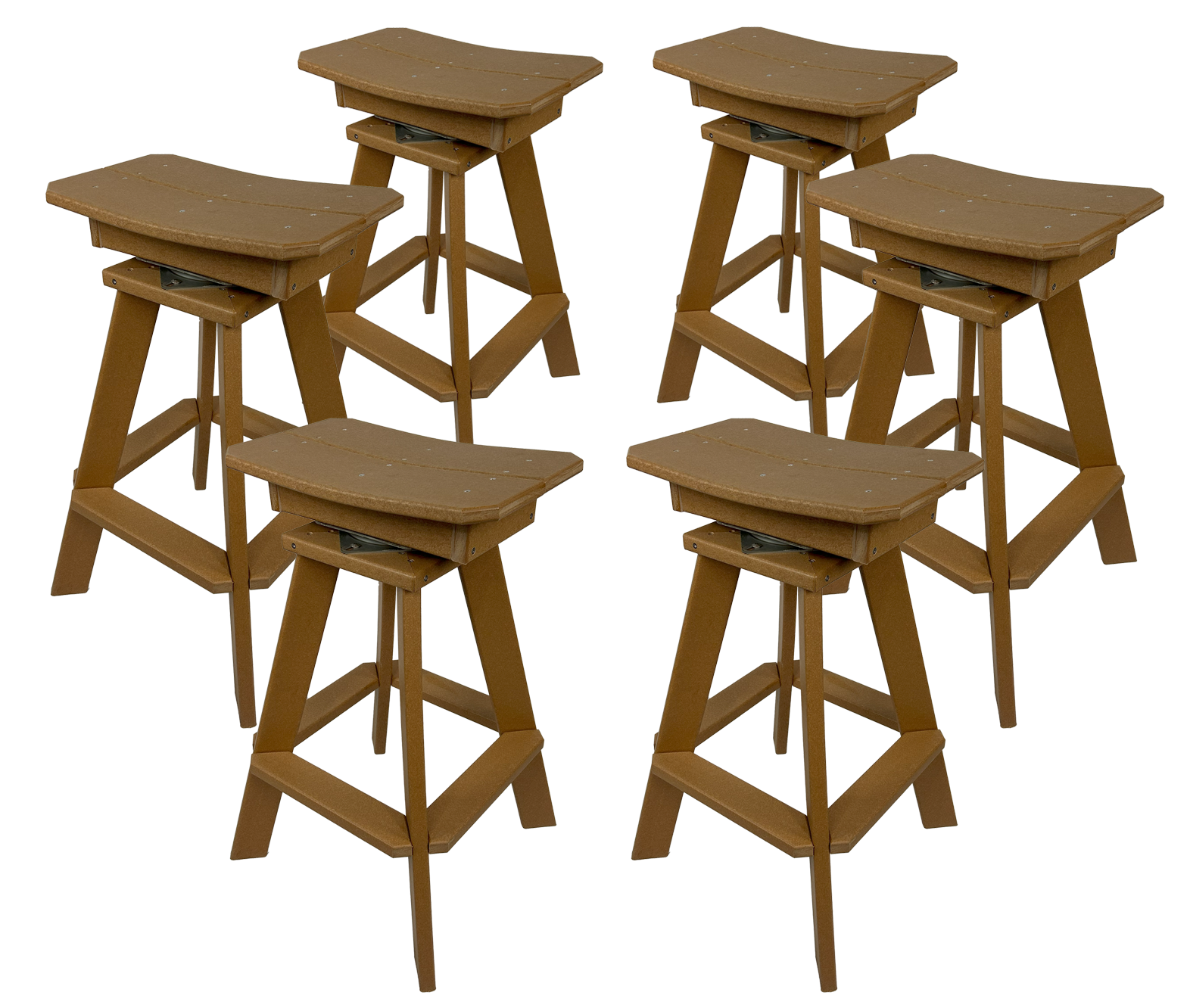 Set of 6 - Swivel Saddle Bar Stools