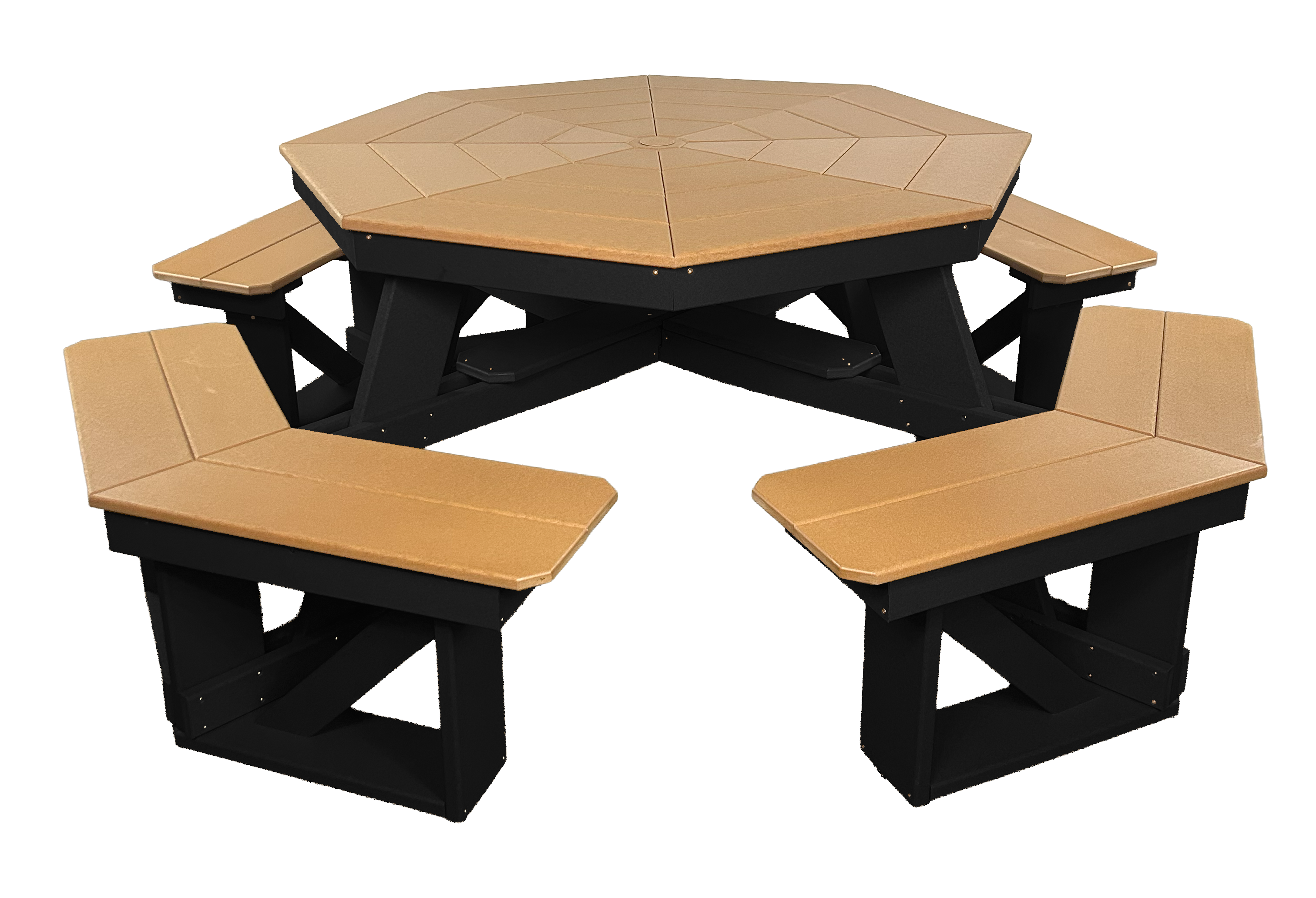8-Person Hillside Octagon Table With Umbrella Hole & Plug